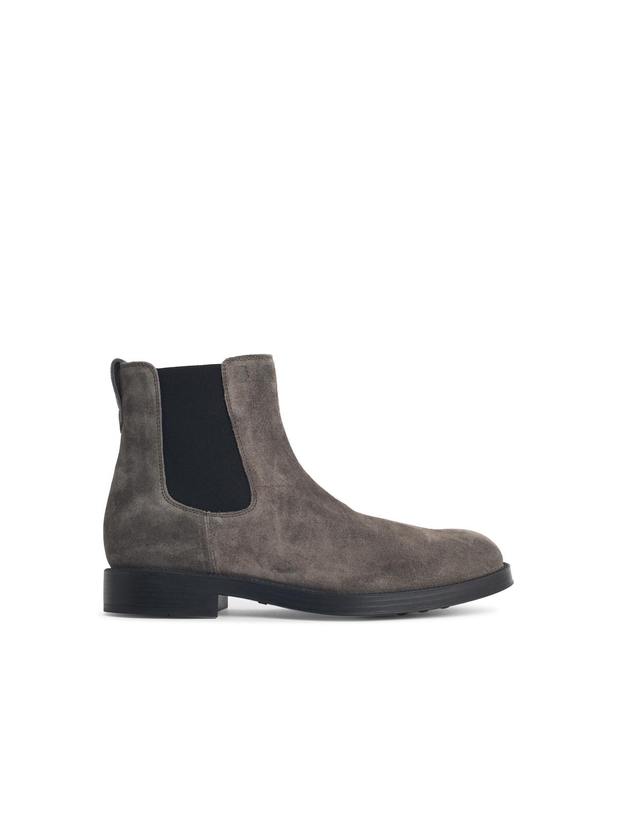 Tod's 'Chelsea' Grey Suede Leather Ankle Boots Men TOD'S