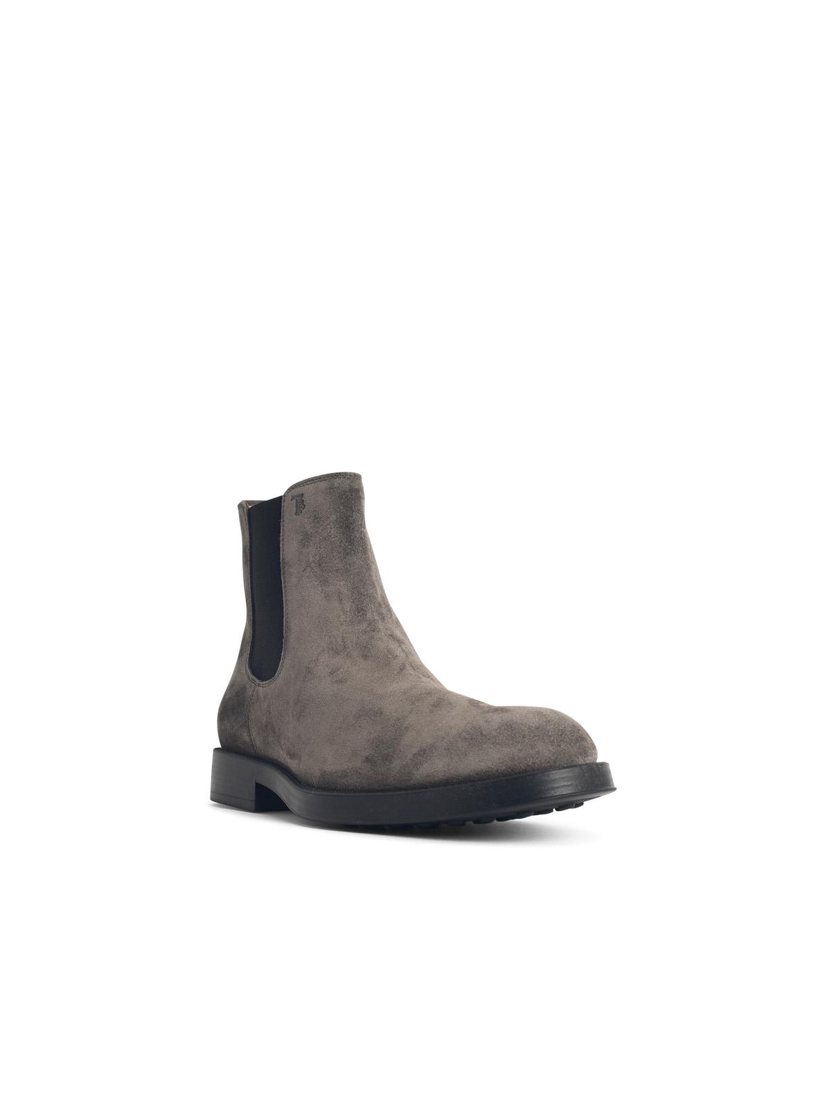 Tod's 'Chelsea' Grey Suede Leather Ankle Boots Men TOD'S