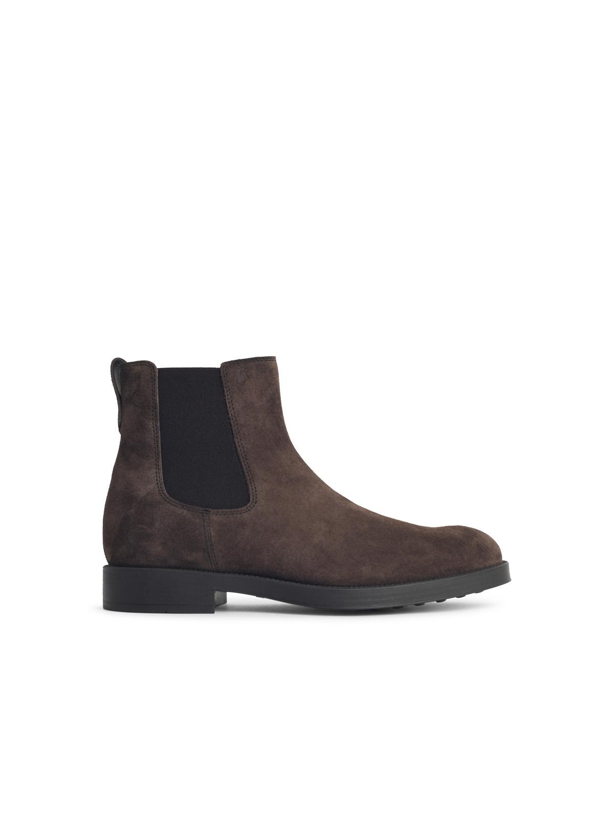 Tod's 'Chelsea' Brown Suede Leather Ankle Boots Men TOD'S