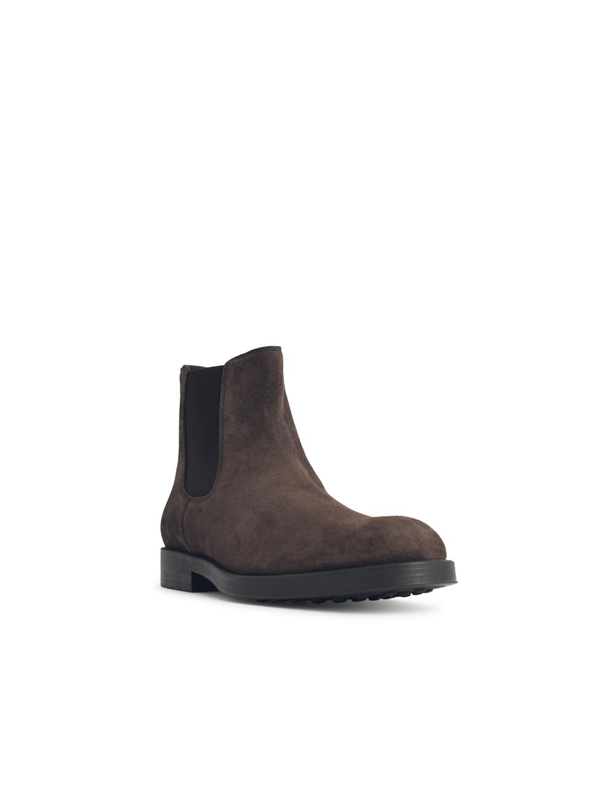 Tod's 'Chelsea' Brown Suede Leather Ankle Boots Men TOD'S