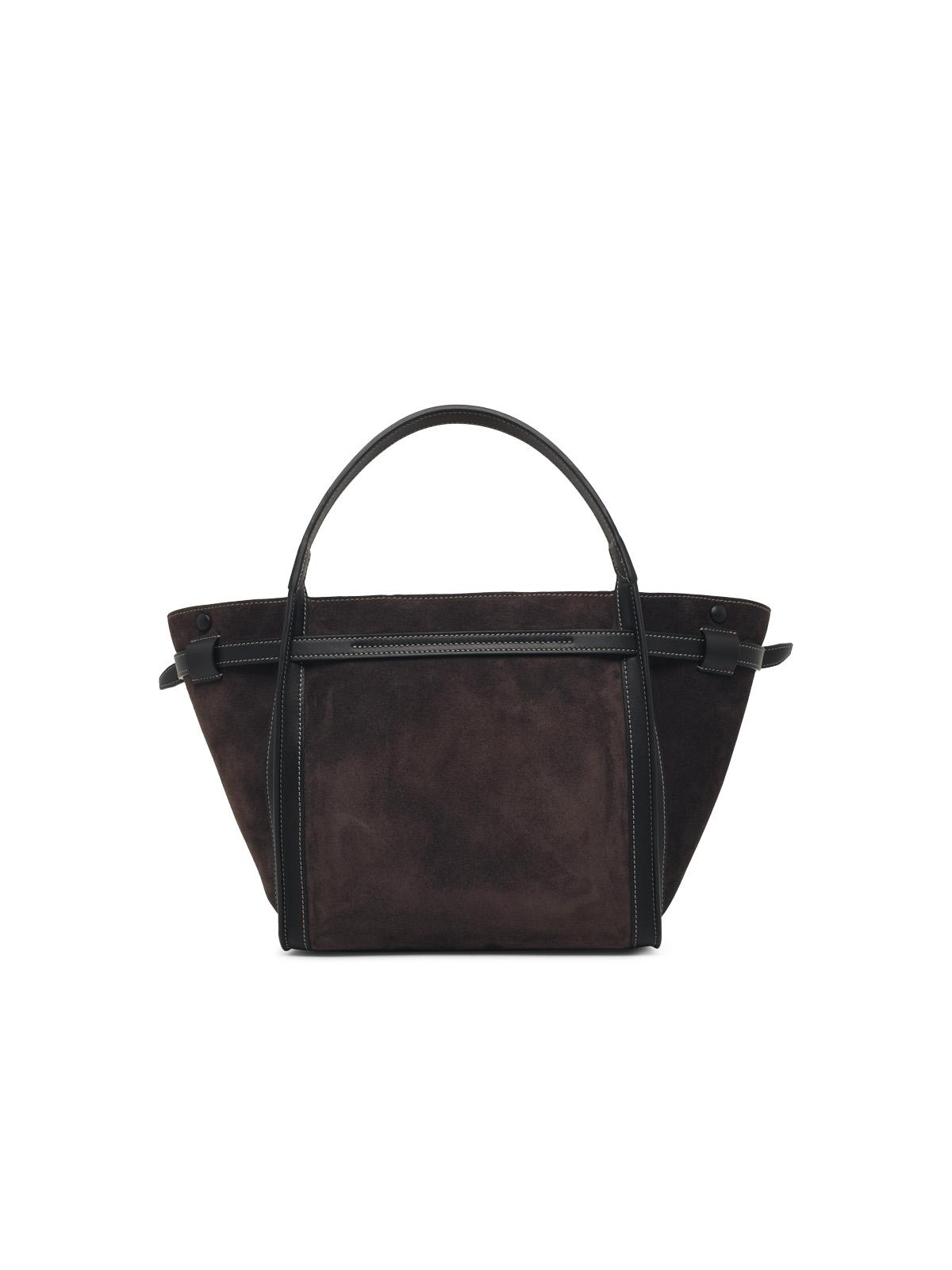 Tod's 'T Signature' Dark Brown Suede Shopping Bag Women TOD'S