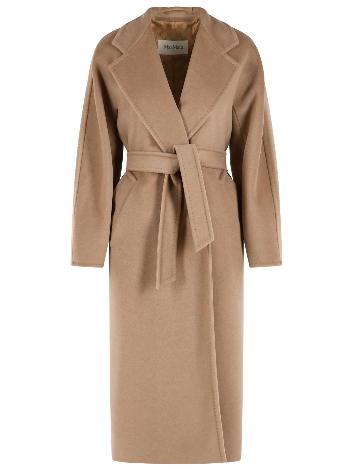 Max Mara Madame' Virgin Wool And Brown Cashmere Coat Women MAX MARA