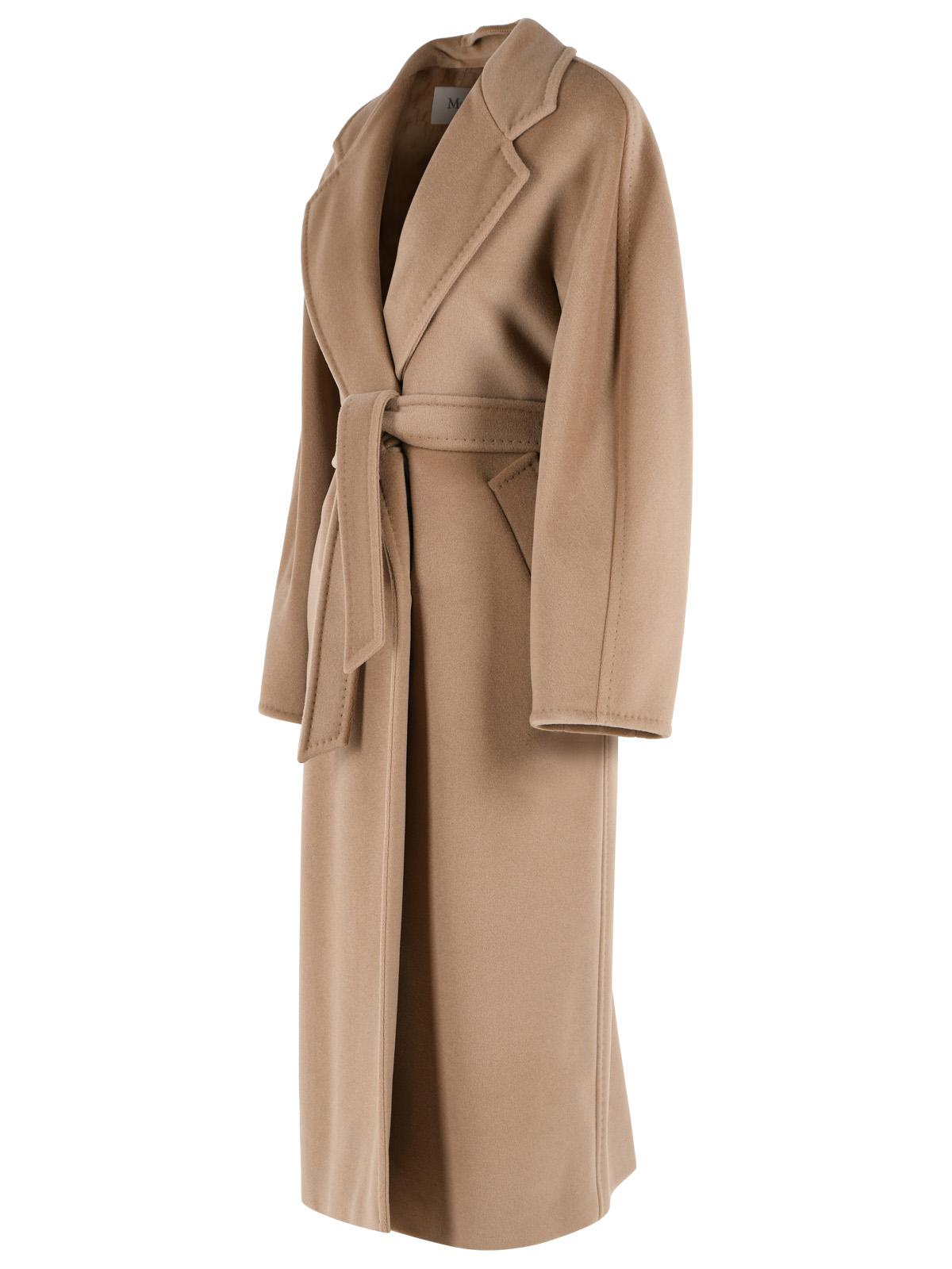 Max Mara Madame' Virgin Wool And Brown Cashmere Coat Women MAX MARA