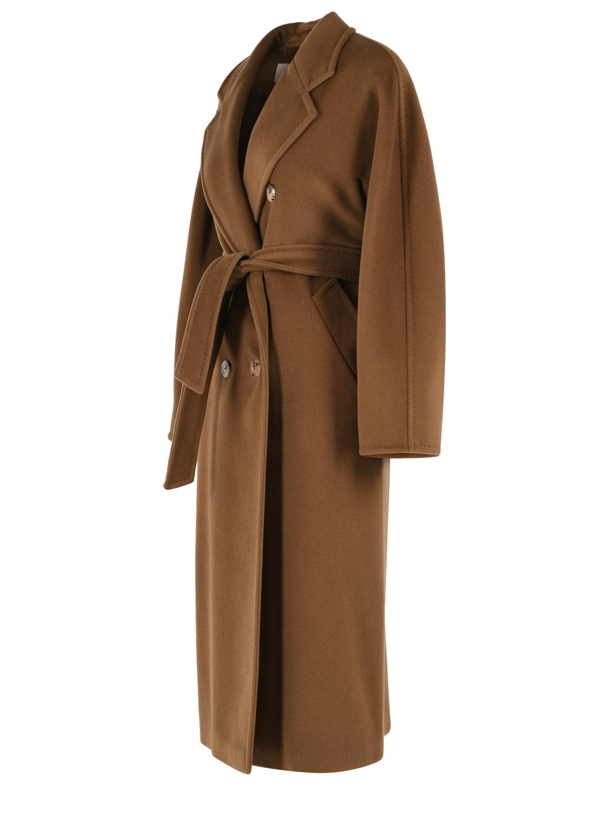 Max Mara Madame' Virgin Wool And Brown Cashmere Coat Women MAX MARA