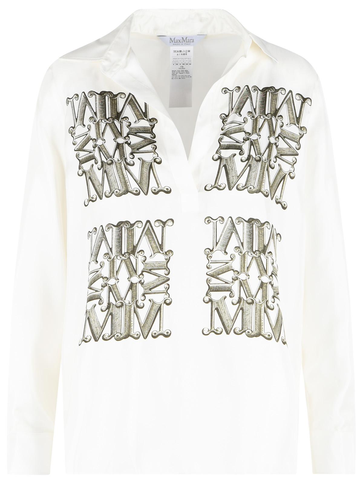 Max Mara 'Filtro' White And Green Silk Shirt Women MAX MARA