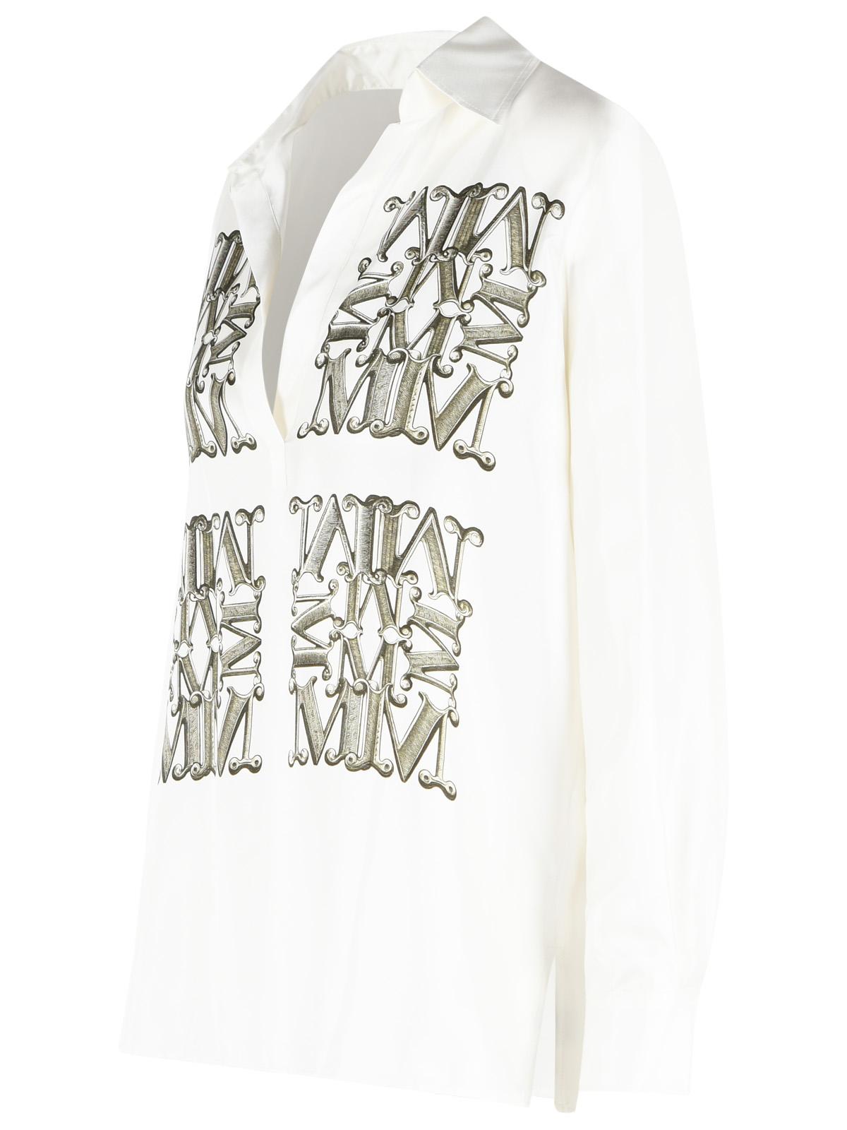 Max Mara 'Filtro' White And Green Silk Shirt Women MAX MARA