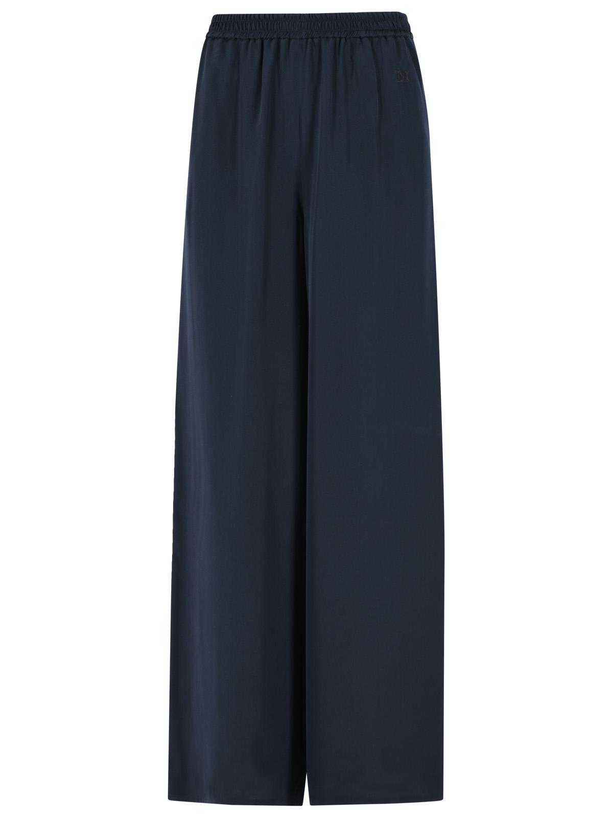 Max Mara Navy Blue 'Volonta' Heavy Silk Soft Pants Women MAX MARA