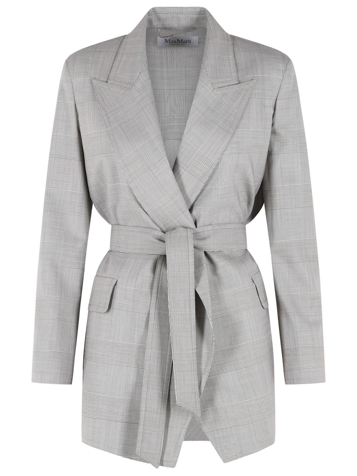 Max Mara 'Nasello' Olive Green Prince Of Wales Wool Robe Jacket Women MAX MARA
