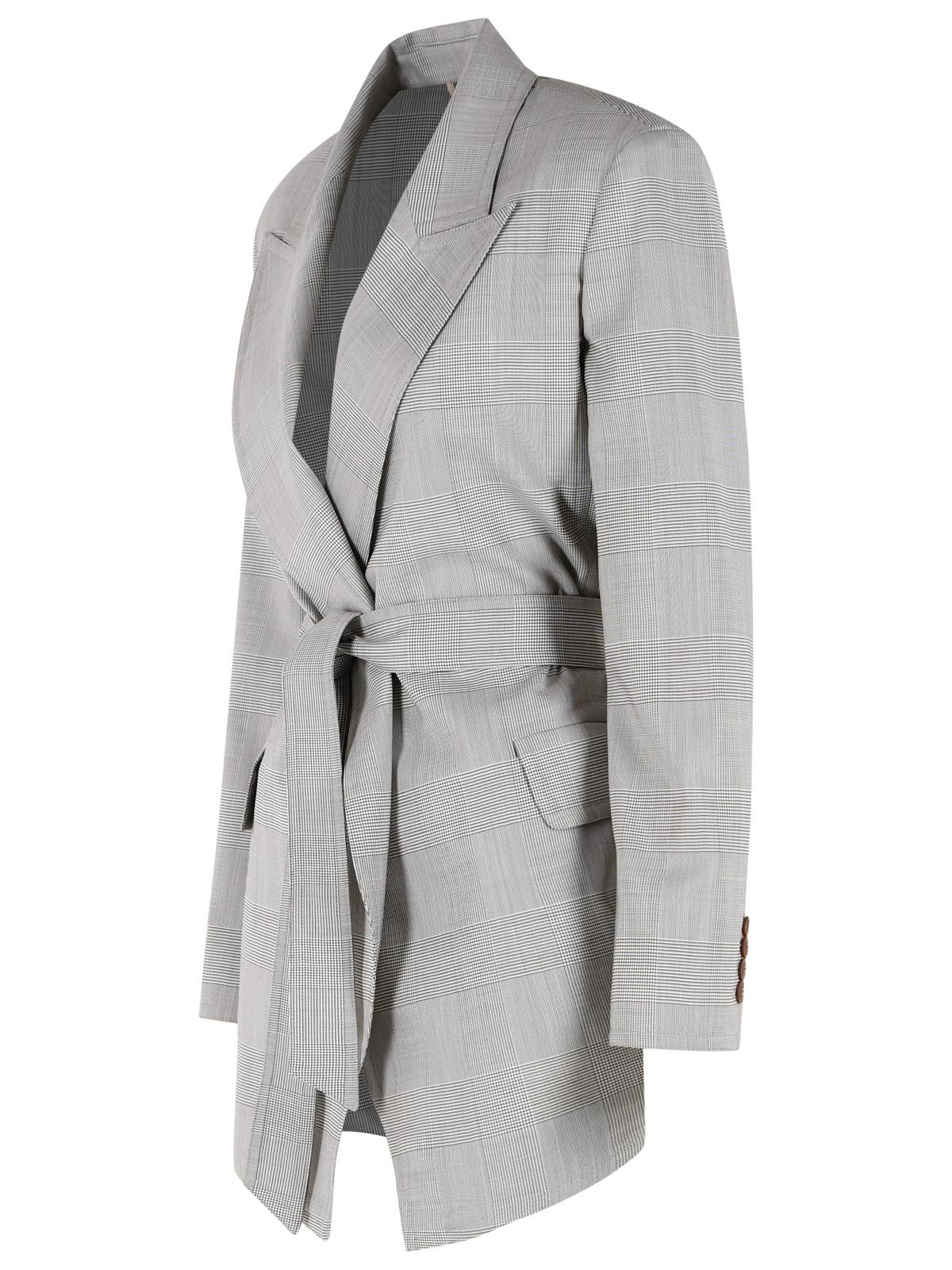 Max Mara 'Nasello' Olive Green Prince Of Wales Wool Robe Jacket Women MAX MARA
