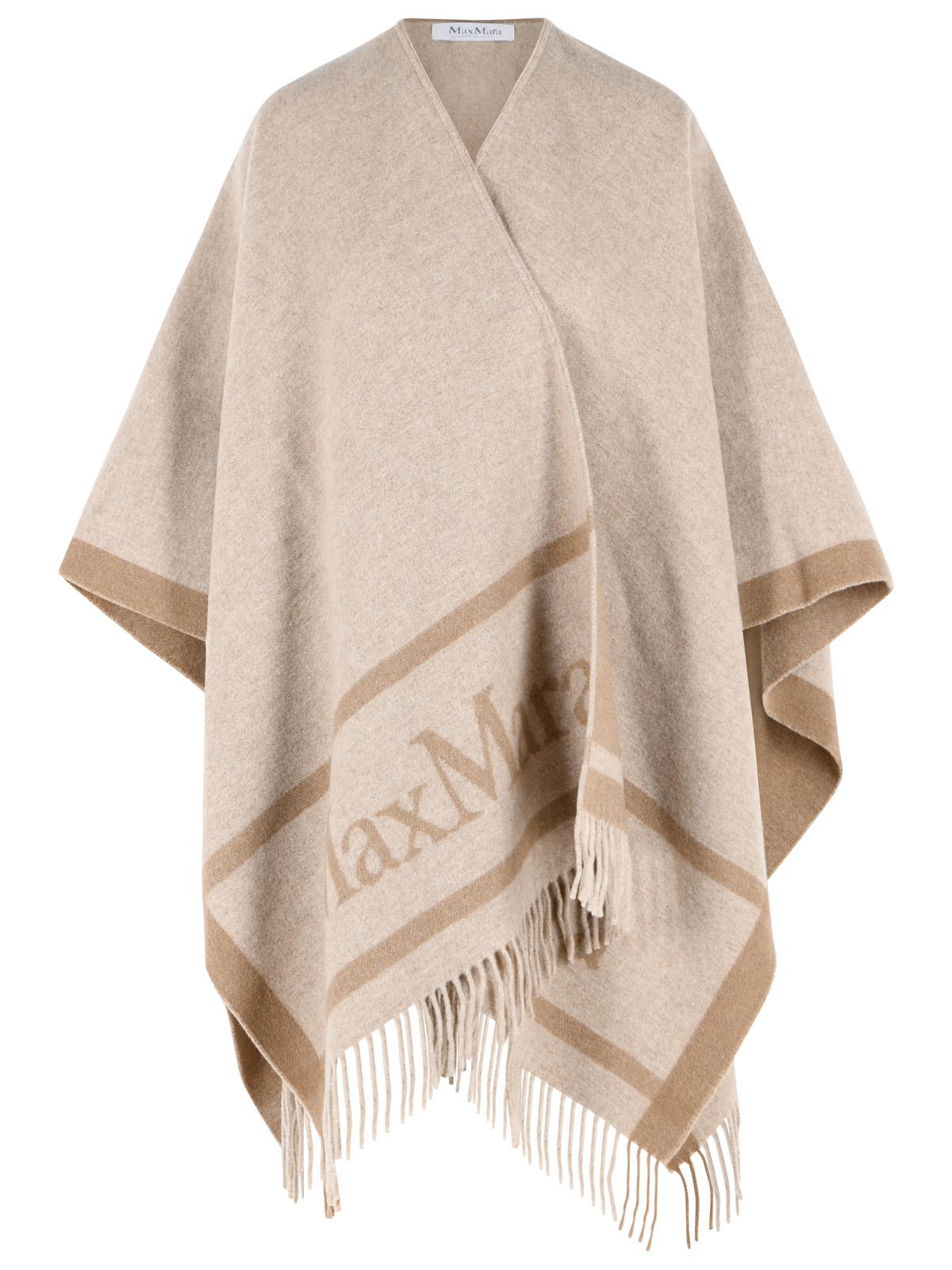 Max Mara 'Hilde' Beige Jacquard Wool Poncho Women MAX MARA