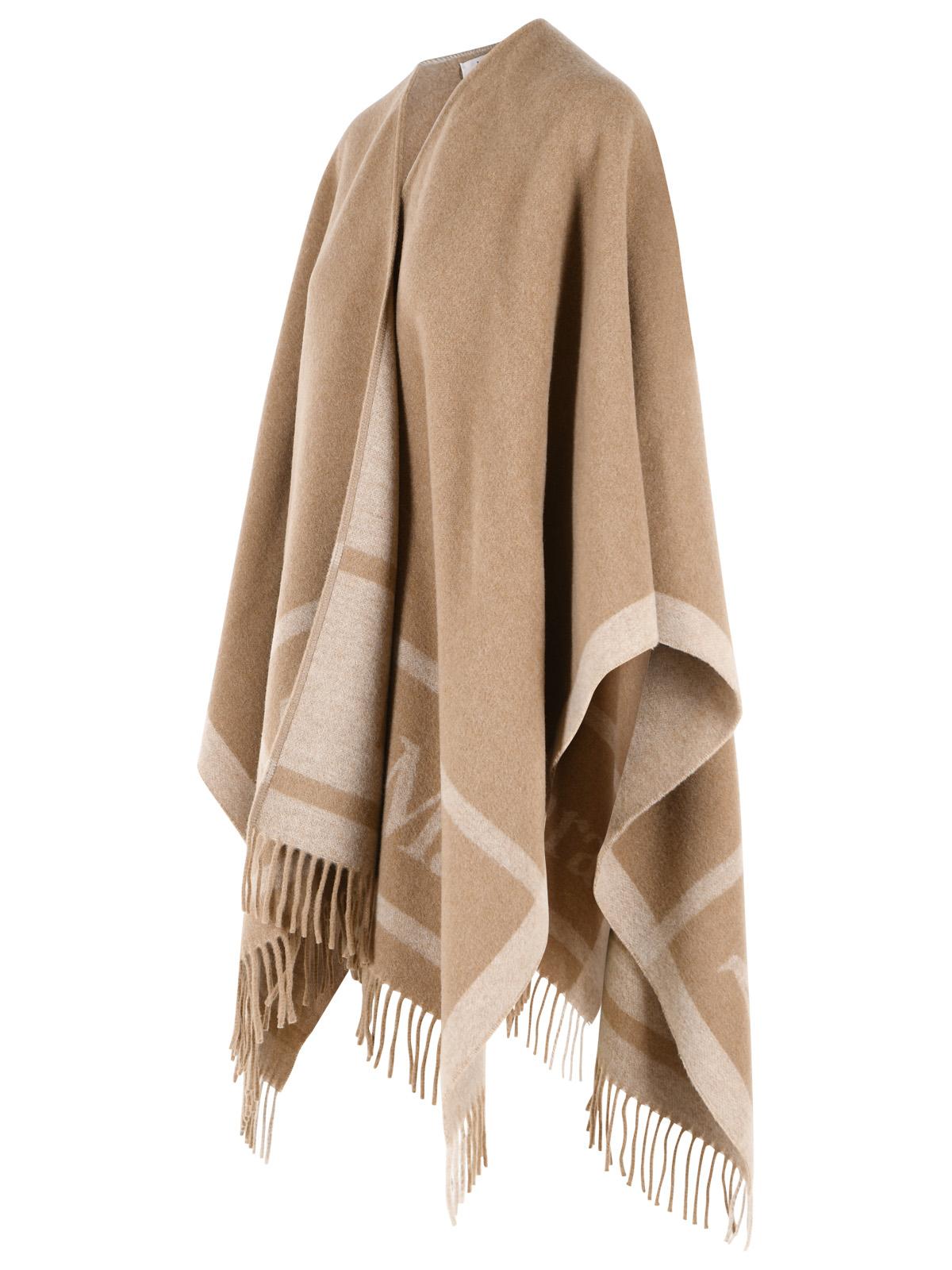 Max Mara 'Hilde' Camel Jacquard Wool Poncho Women MAX MARA