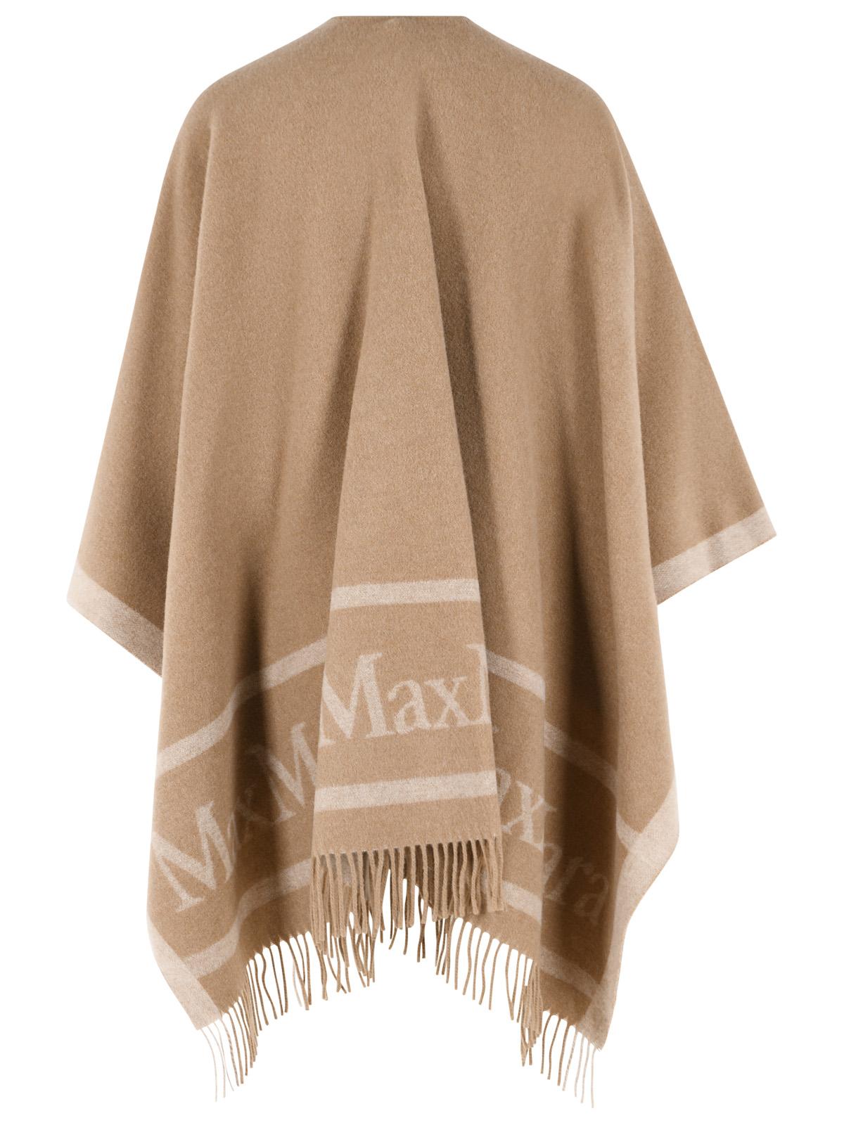Max Mara 'Hilde' Camel Jacquard Wool Poncho Women MAX MARA