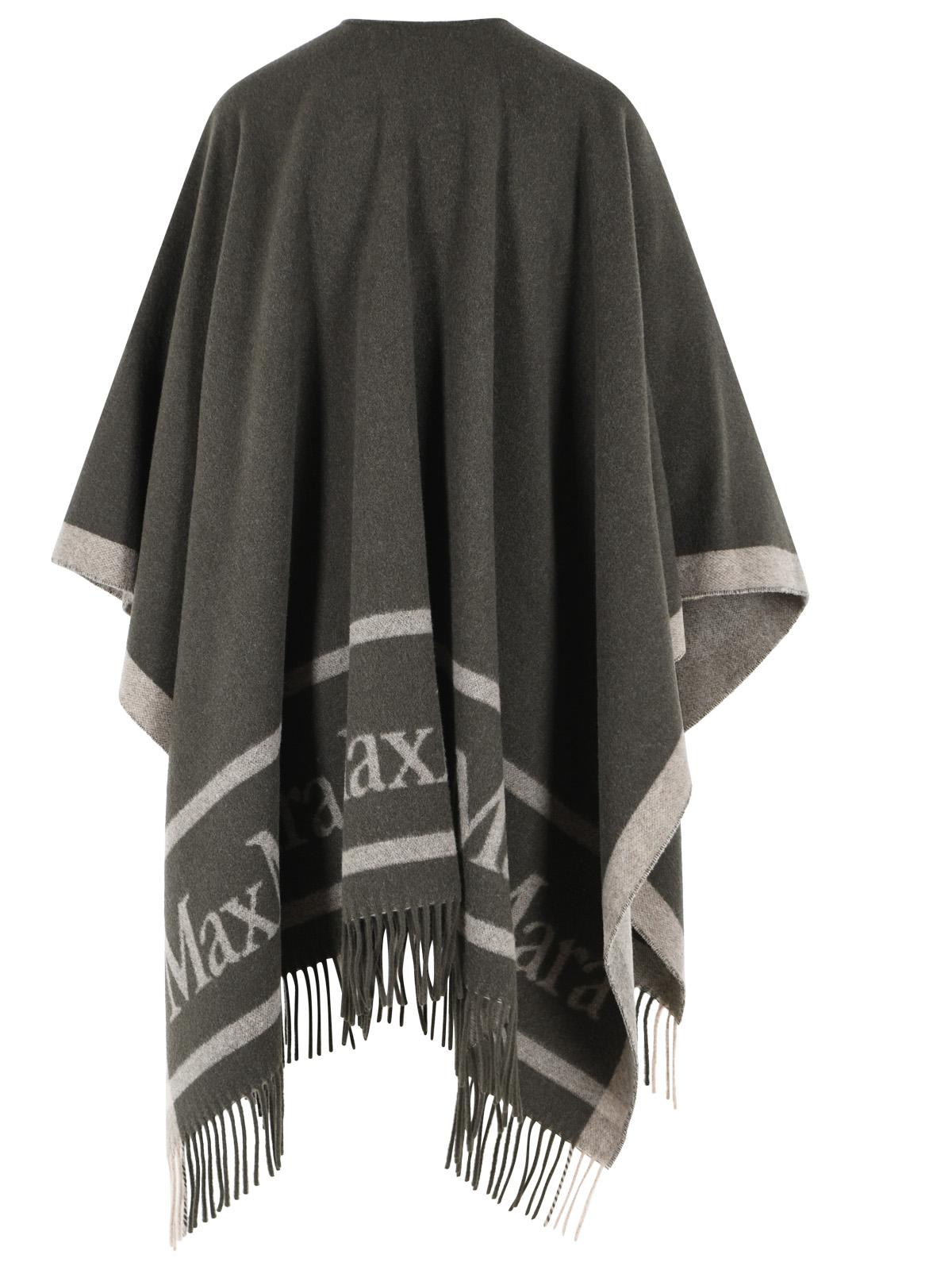 Max Mara 'Hilde' Green Jacquard Wool Poncho Women MAX MARA