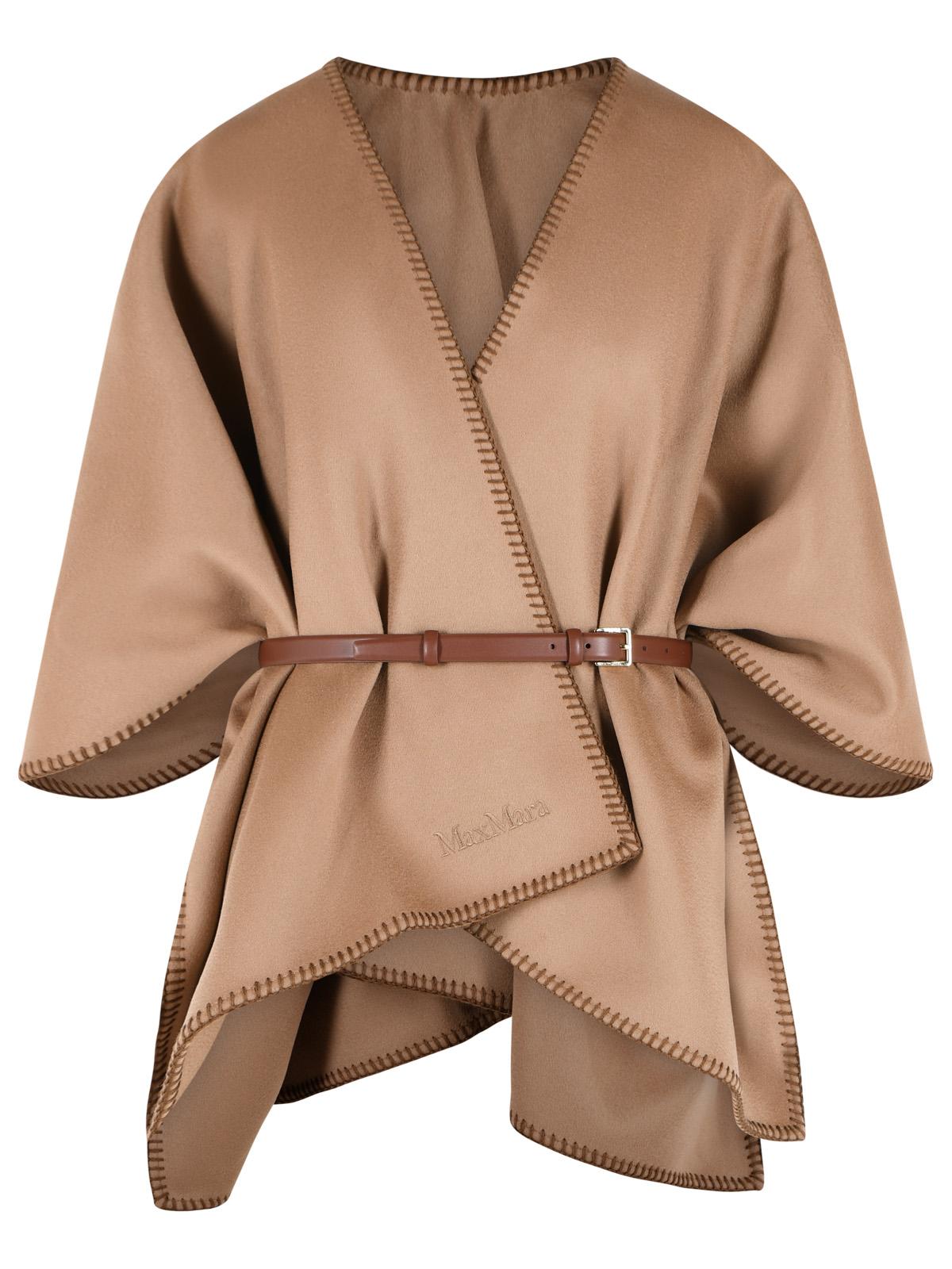 Max Mara 'Colomba' Brown Virgin Wool Cape Women MAX MARA