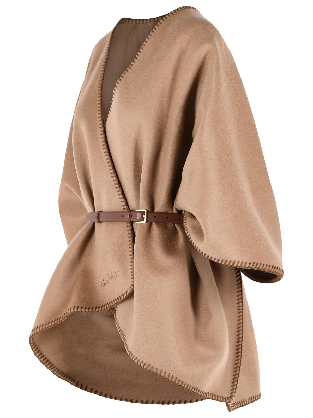 Max Mara 'Colomba' Brown Virgin Wool Cape Women MAX MARA