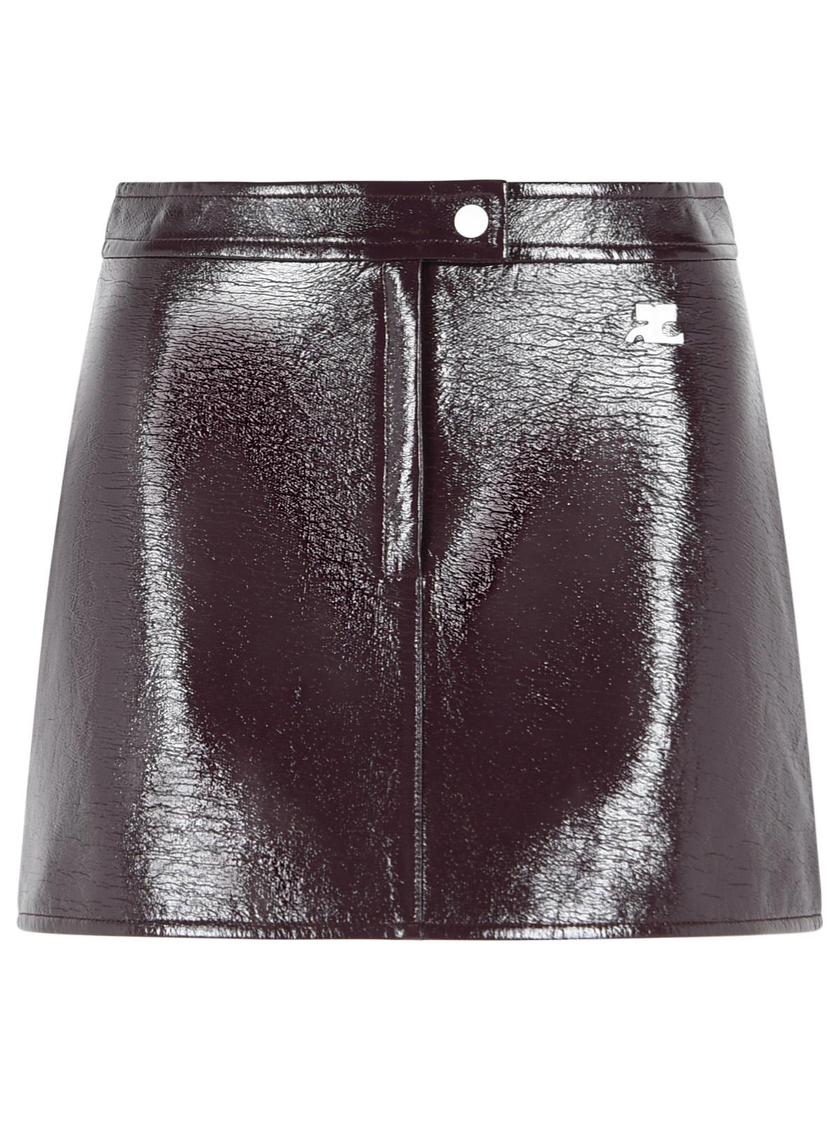 Courreges 'Reedition' 'Burnt Red' Burgundy Vinyl Miniskirt Women COURREGES