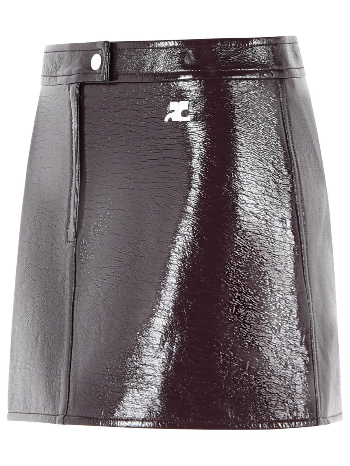 Courreges 'Reedition' 'Burnt Red' Burgundy Vinyl Miniskirt Women COURREGES