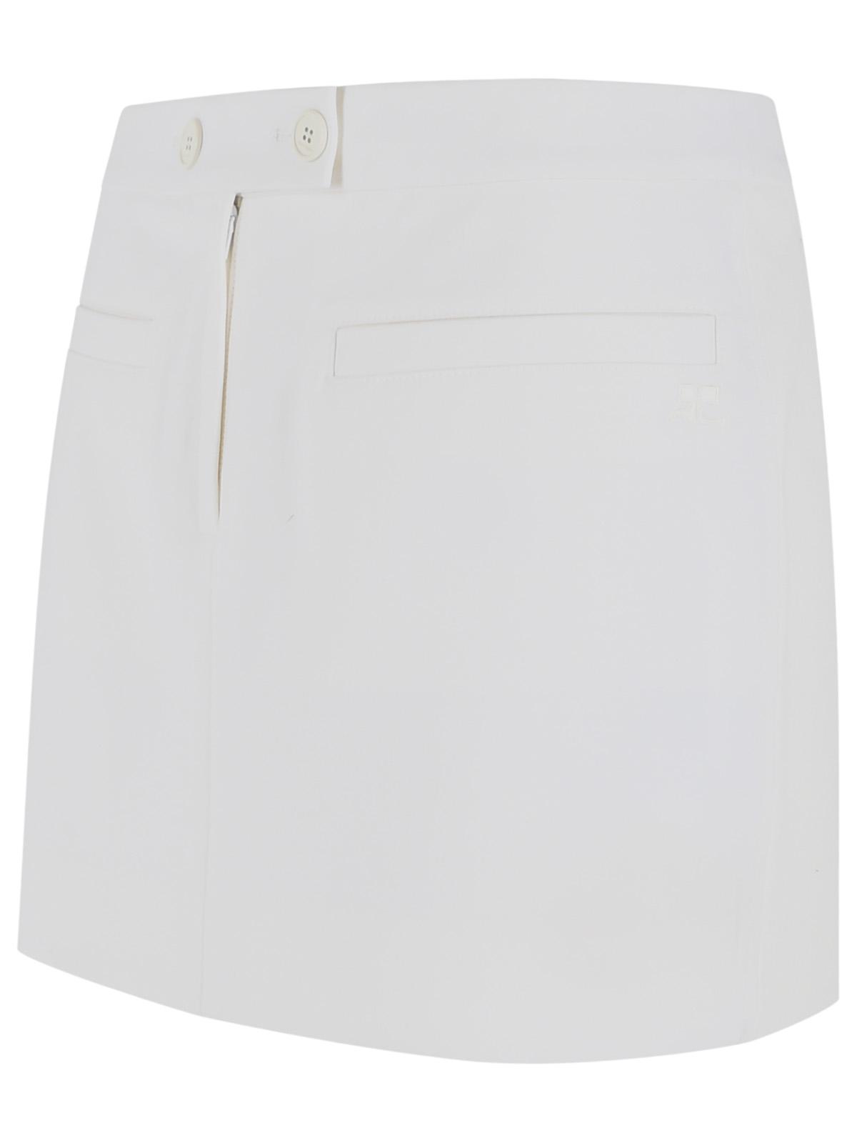 Courreges White Wool Blend Miniskirt Women COURREGES