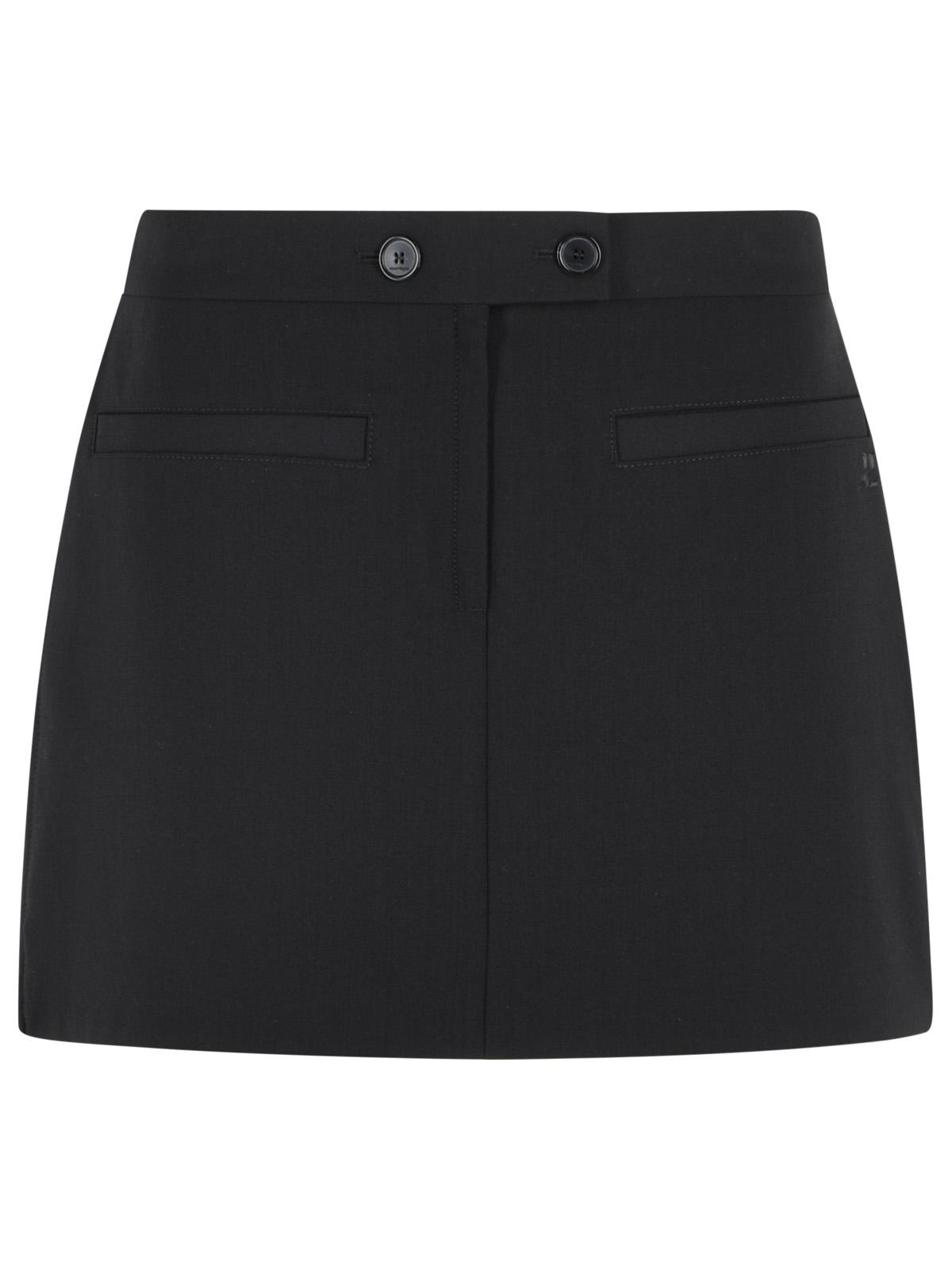 Courreges Black Wool Blend Miniskirt Women COURREGES