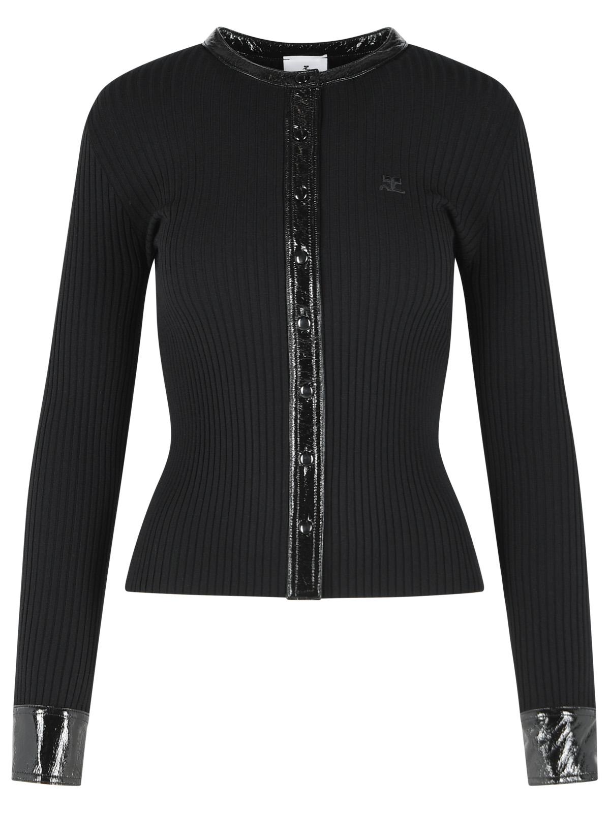 Courreges Black Viscose Blend Cardigan Women COURREGES