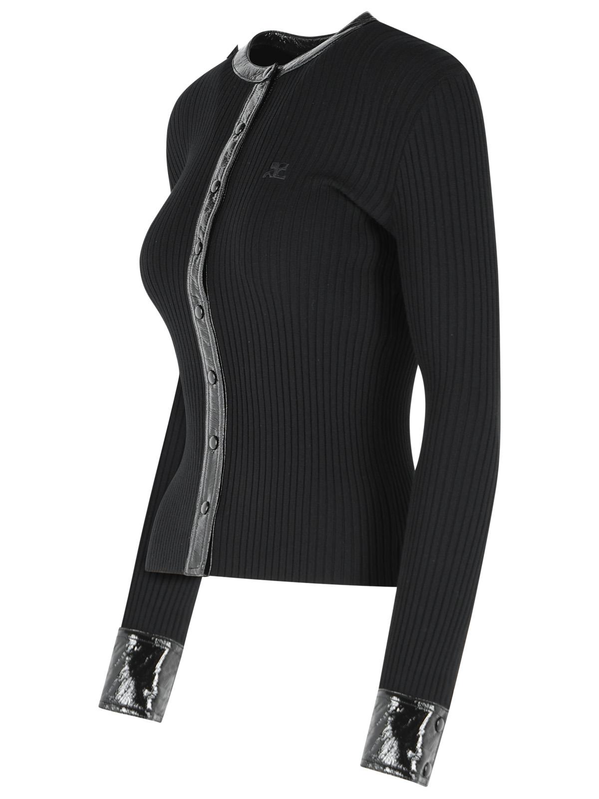 Courreges Black Viscose Blend Cardigan Women COURREGES