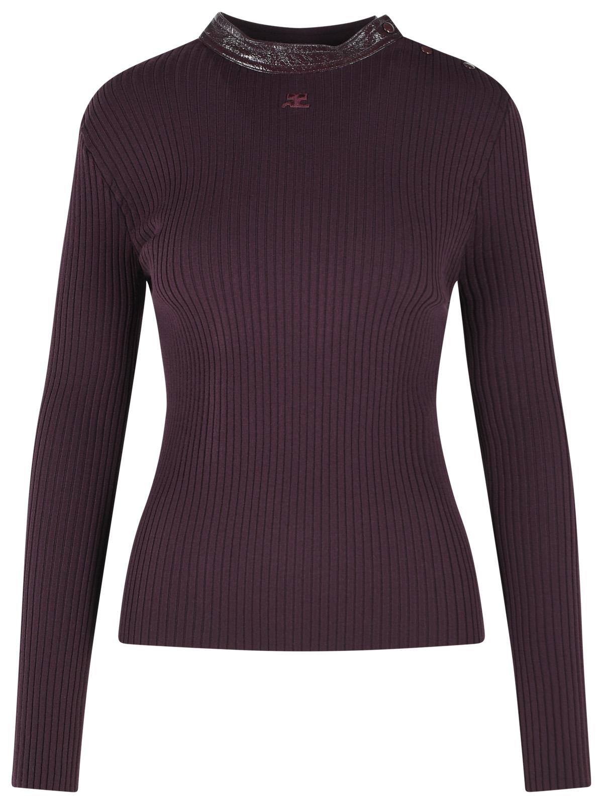 Courreges Burgundy Viscose Blend Sweater Women COURREGES