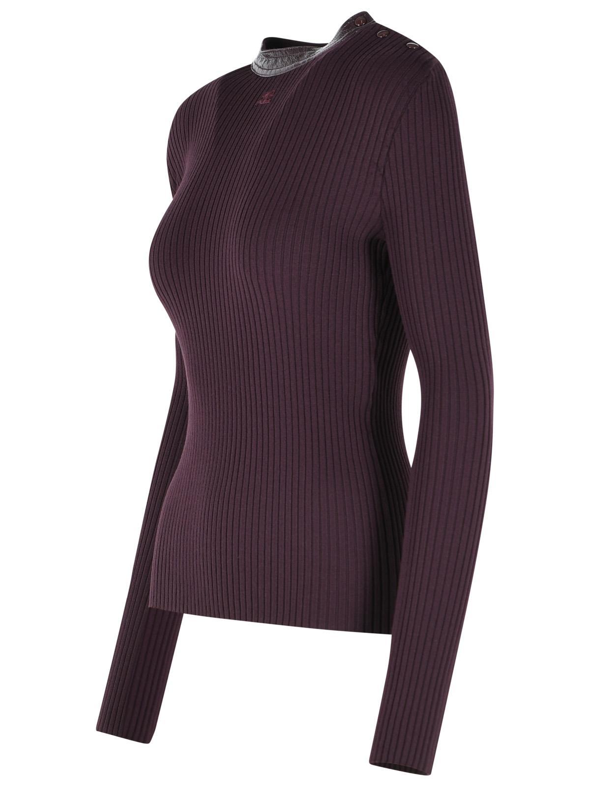 Courreges Burgundy Viscose Blend Sweater Women COURREGES