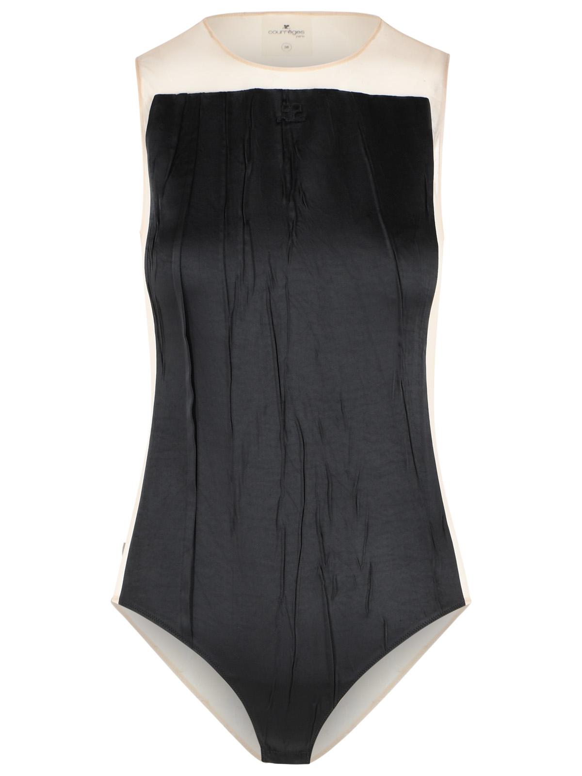 Courreges Black And Beige Polyester Bodysuit Women COURREGES