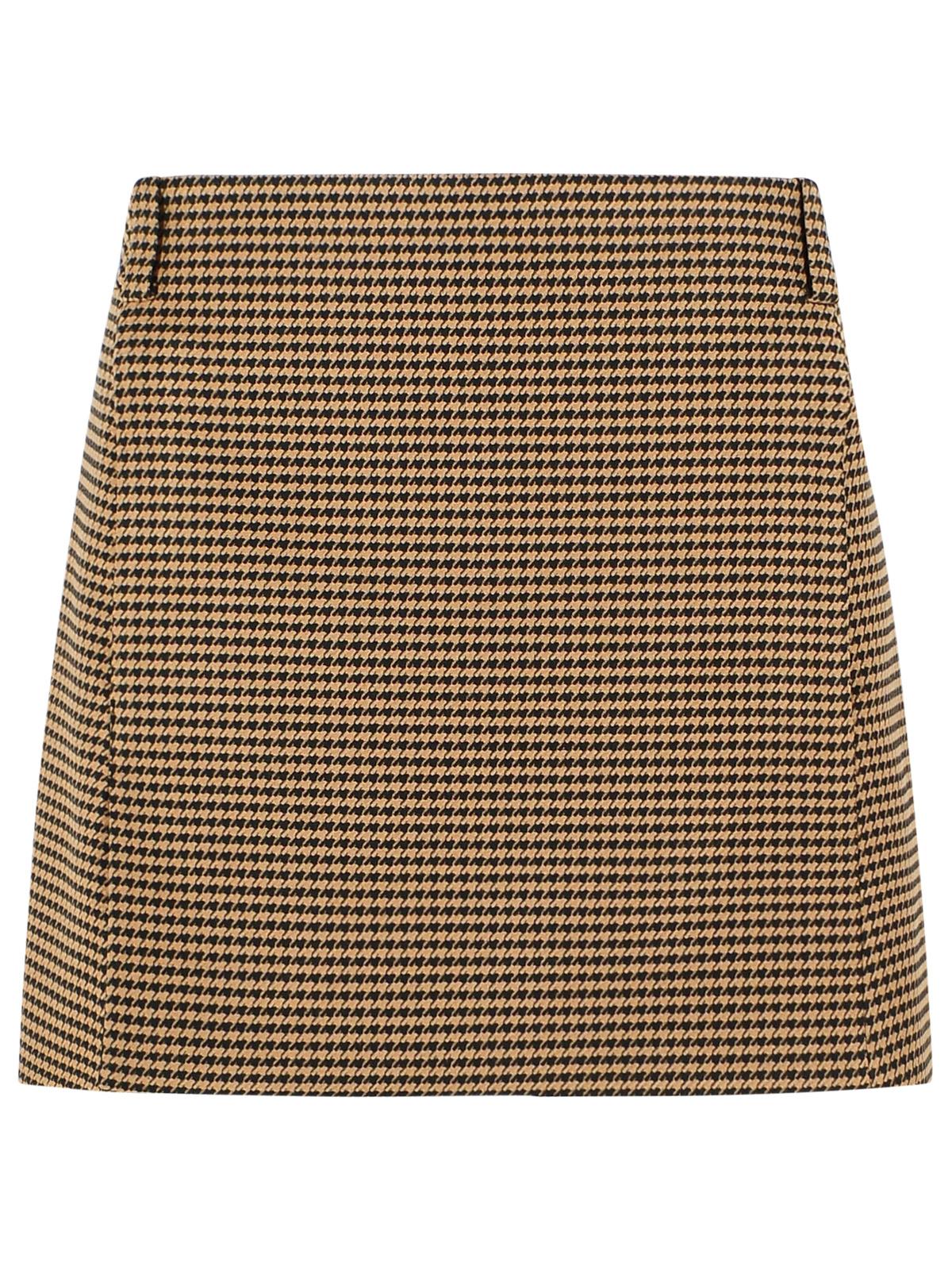 Courreges 'Houndstooth' Mini Skirt In Brown Viscose Blend Women COURREGES
