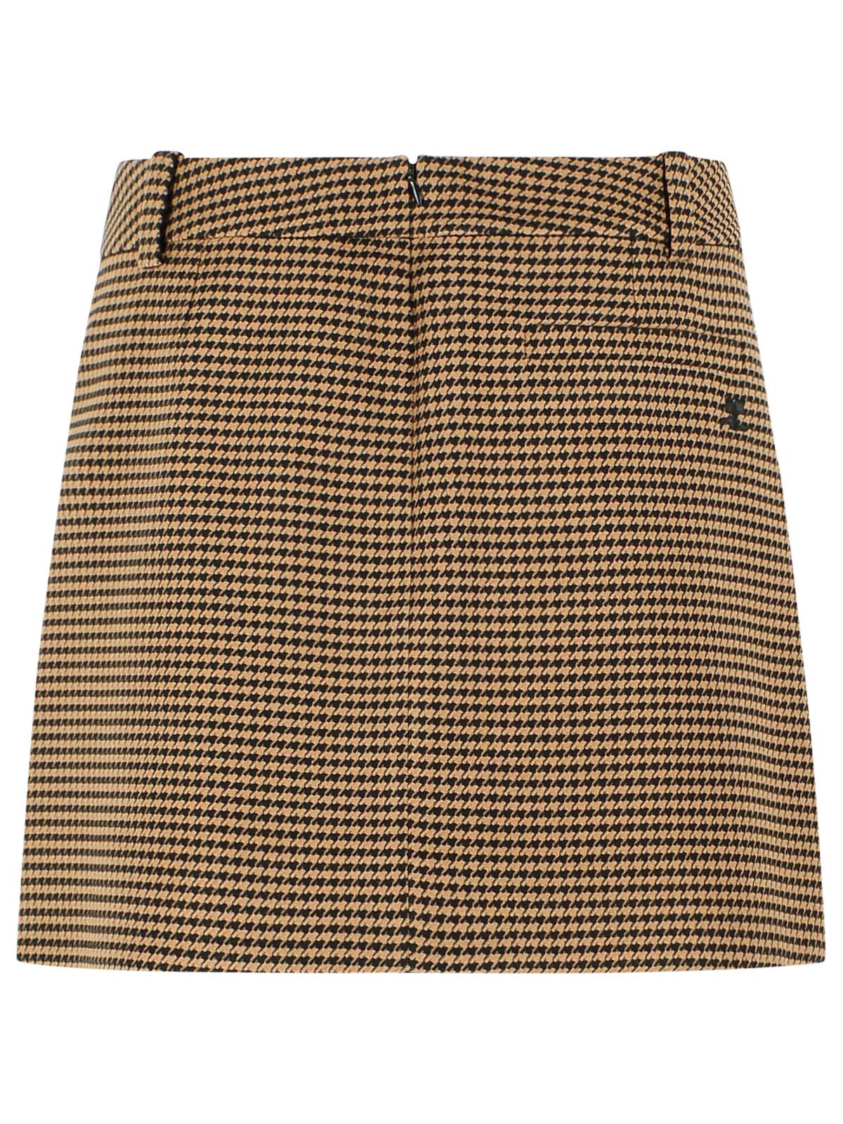 Courreges 'Houndstooth' Mini Skirt In Brown Viscose Blend Women COURREGES