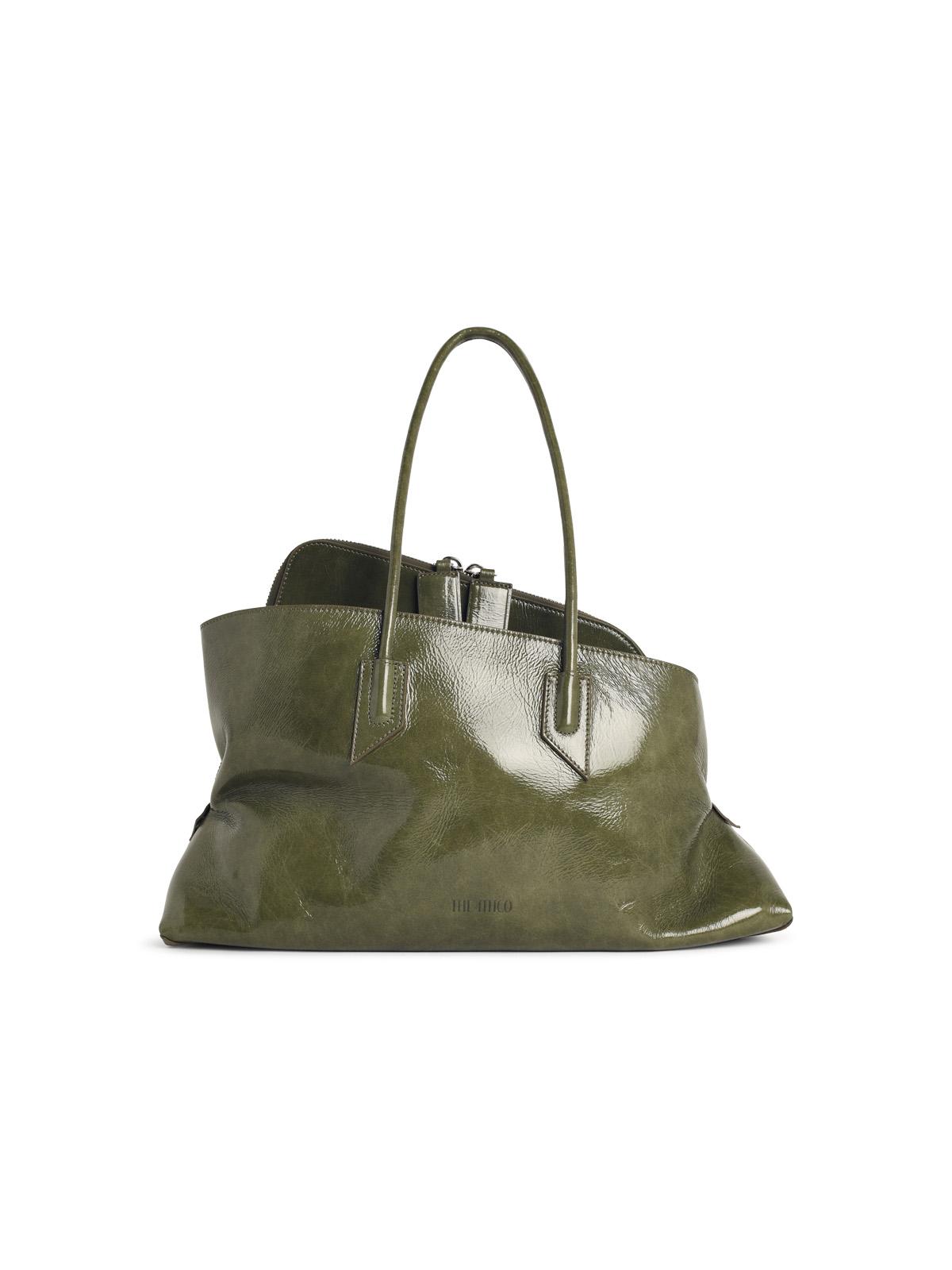 The Attico Medium 'La Passeggiata' Green Leather Bag Women THE ATTICO
