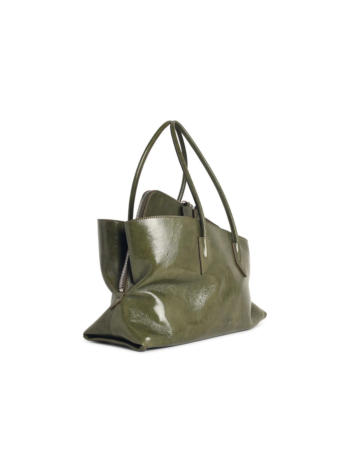 The Attico Medium 'La Passeggiata' Green Leather Bag Women THE ATTICO