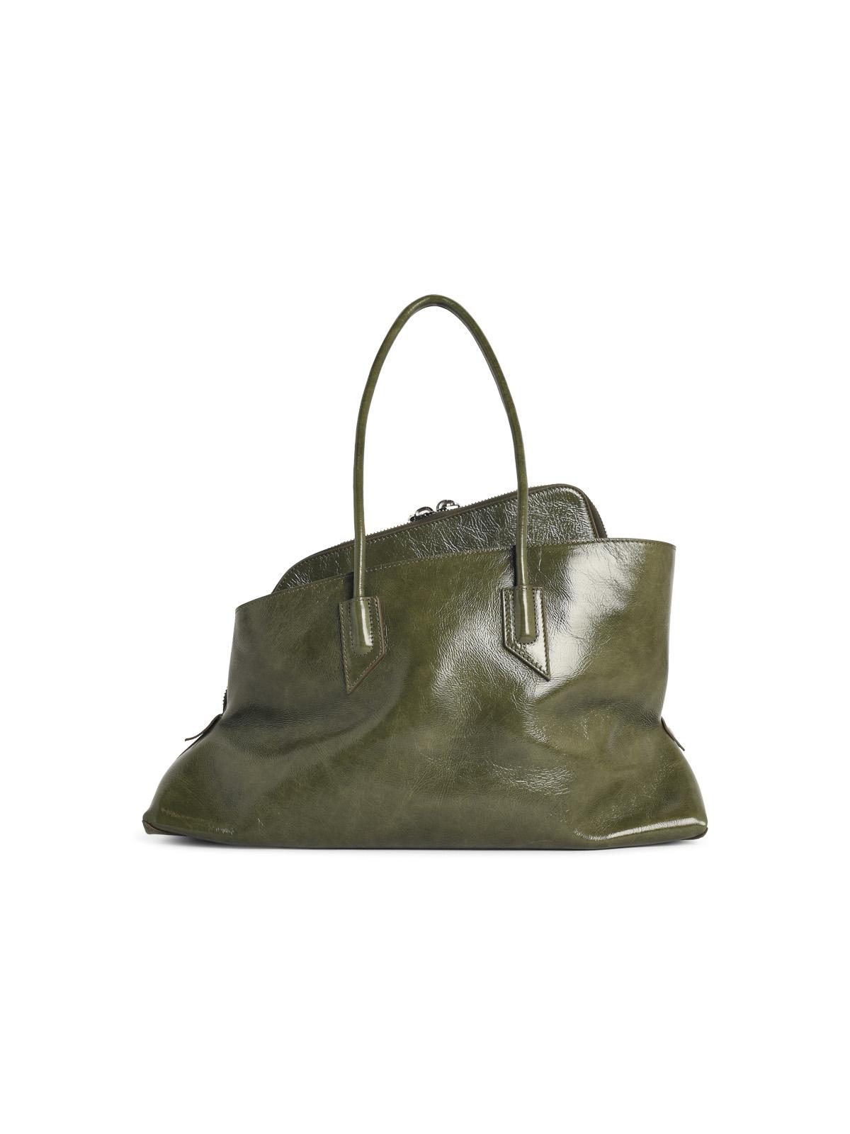 The Attico Medium 'La Passeggiata' Green Leather Bag Women THE ATTICO