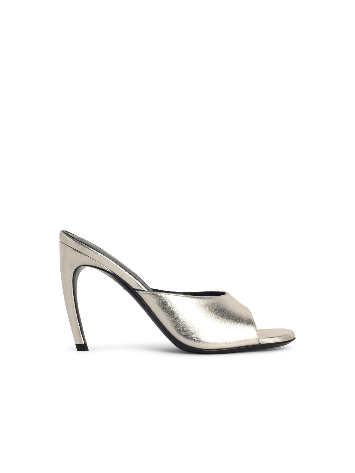 The Attico 'Betta 95' Silver Leather Mules Women THE ATTICO