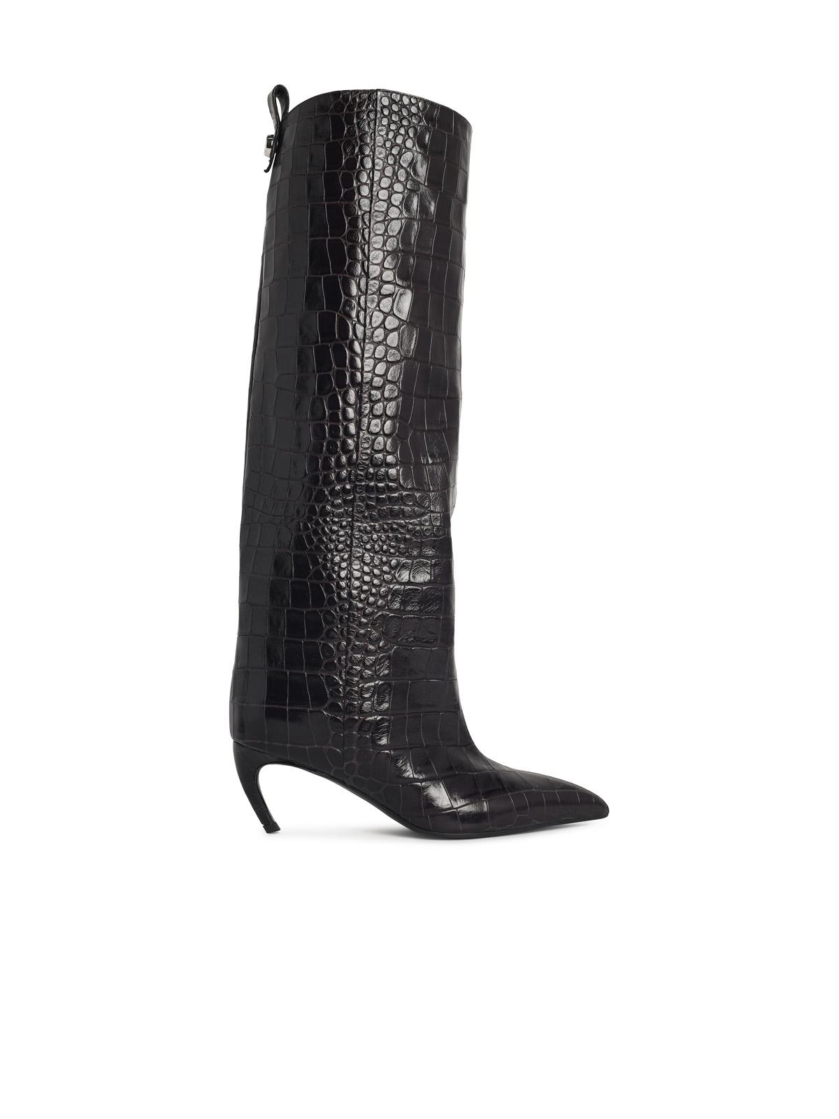 The Attico 'Lea 65' Dark Brown Leather Boots Women THE ATTICO