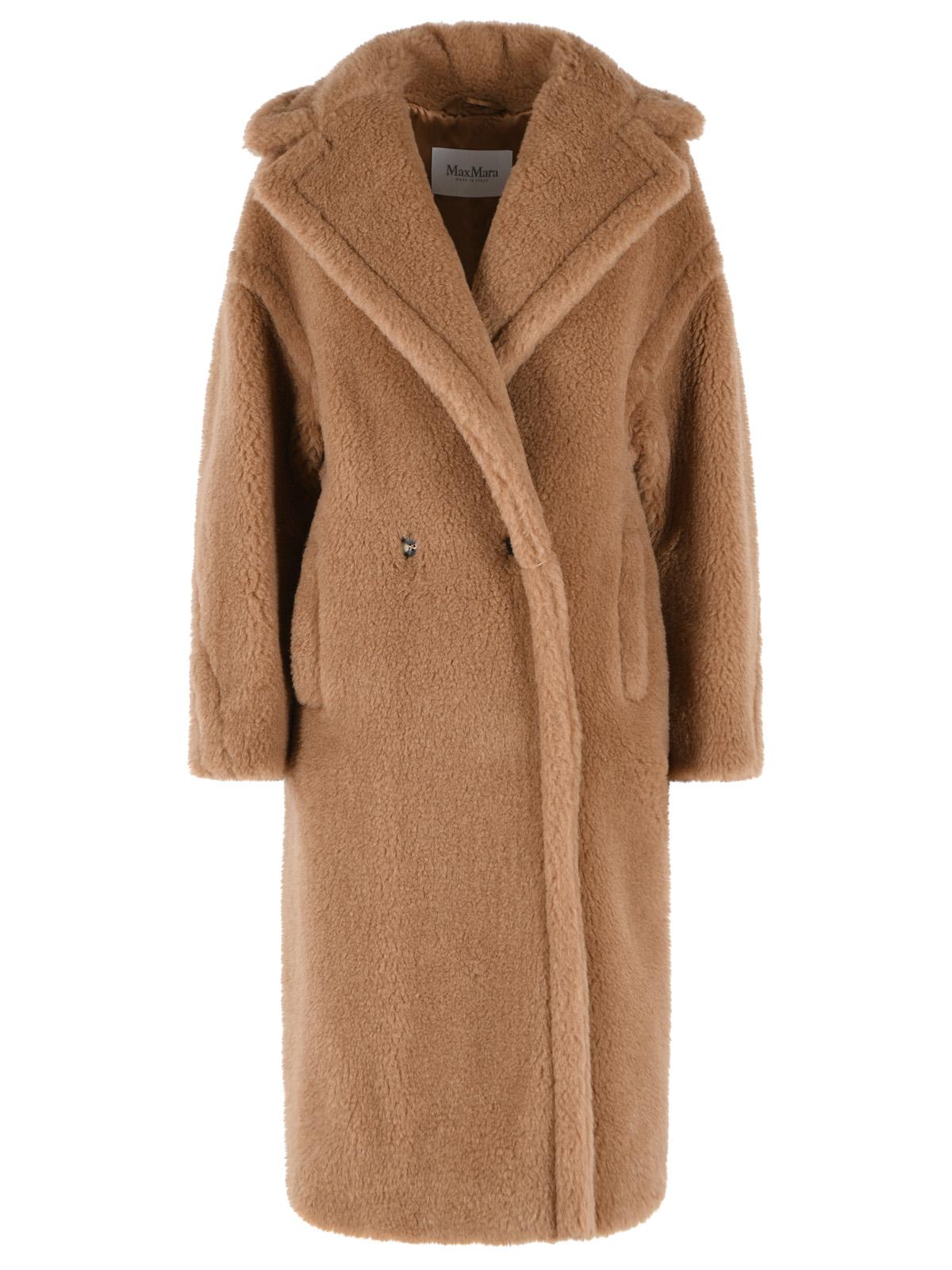 Max Mara 'Teddy' Brown Camel And Silk Coat Women MAX MARA