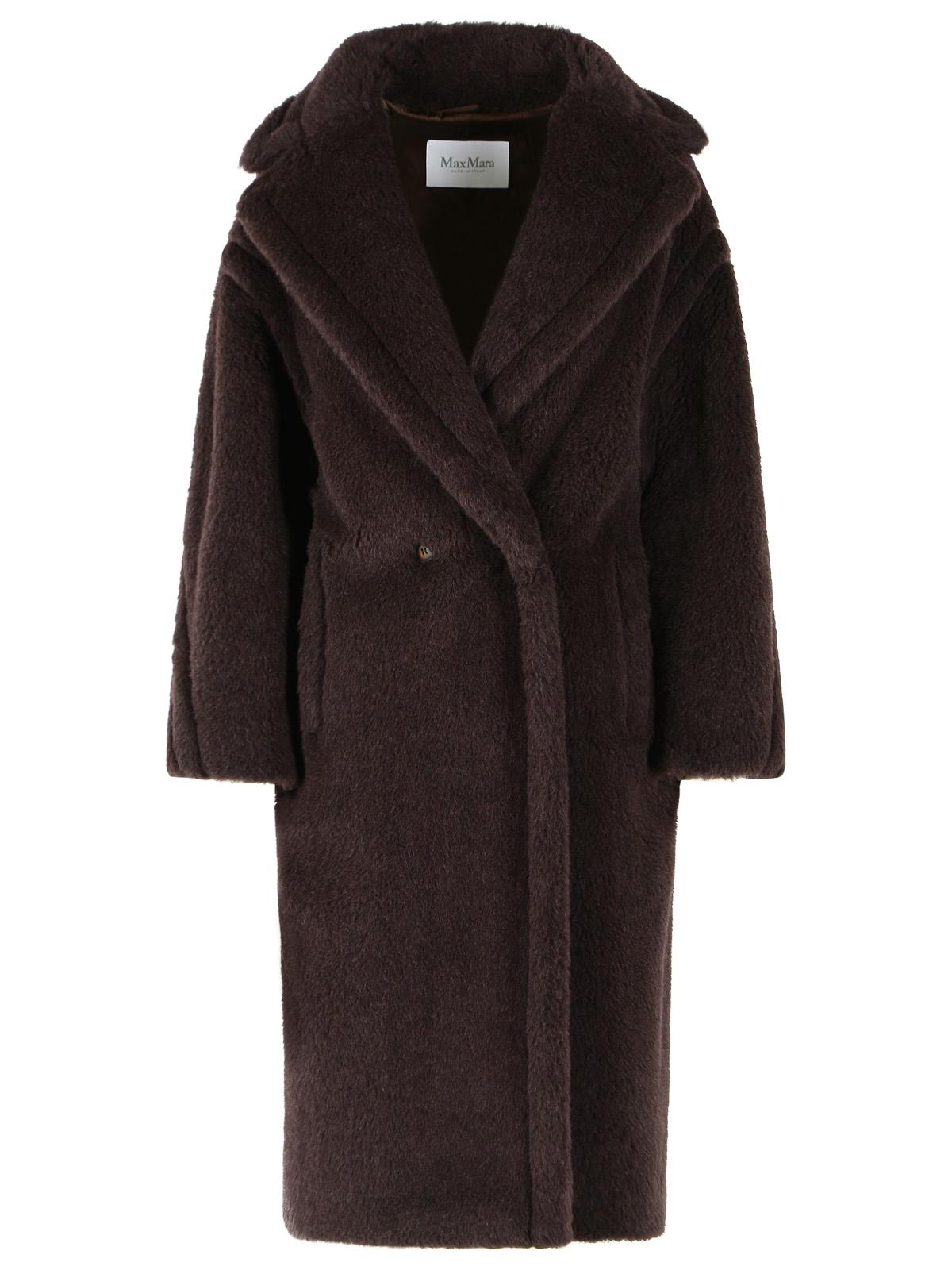 Max Mara 'Tedgirl' Dark Brown Alpaca Blend Coat Women MAX MARA