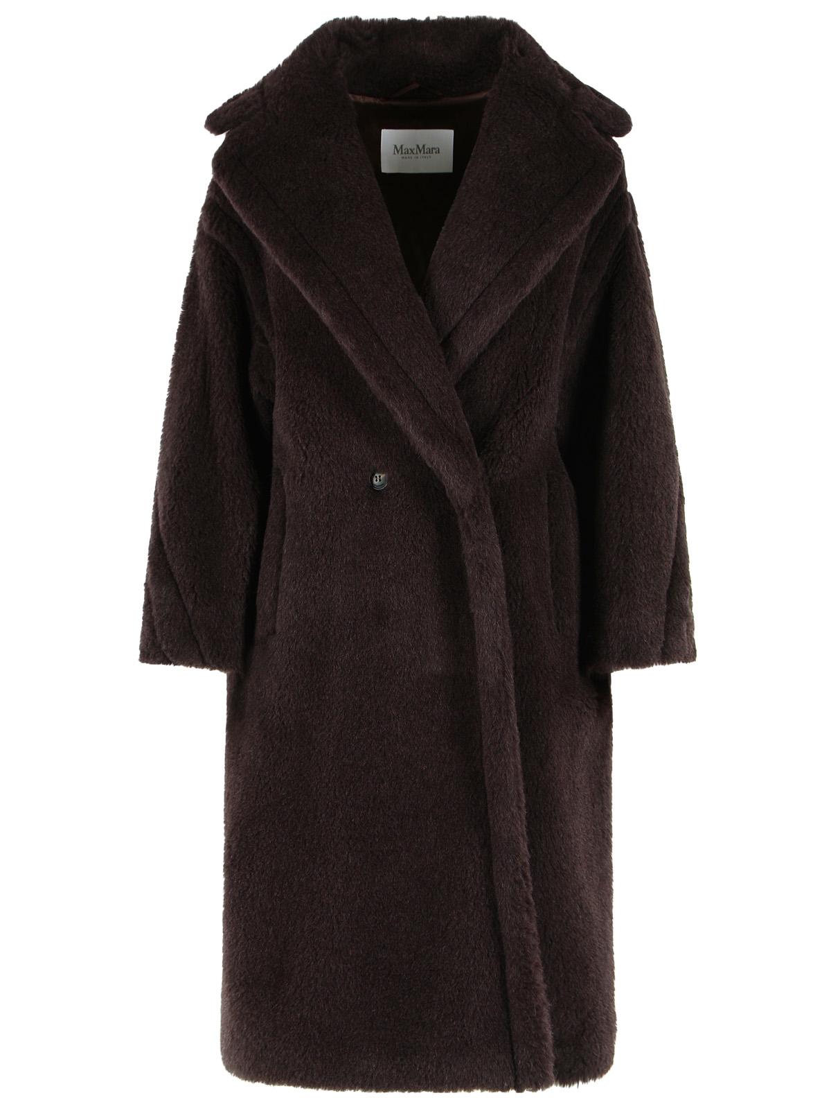 Max Mara 'Tedgirl' Dark Brown Alpaca Blend Coat Women MAX MARA