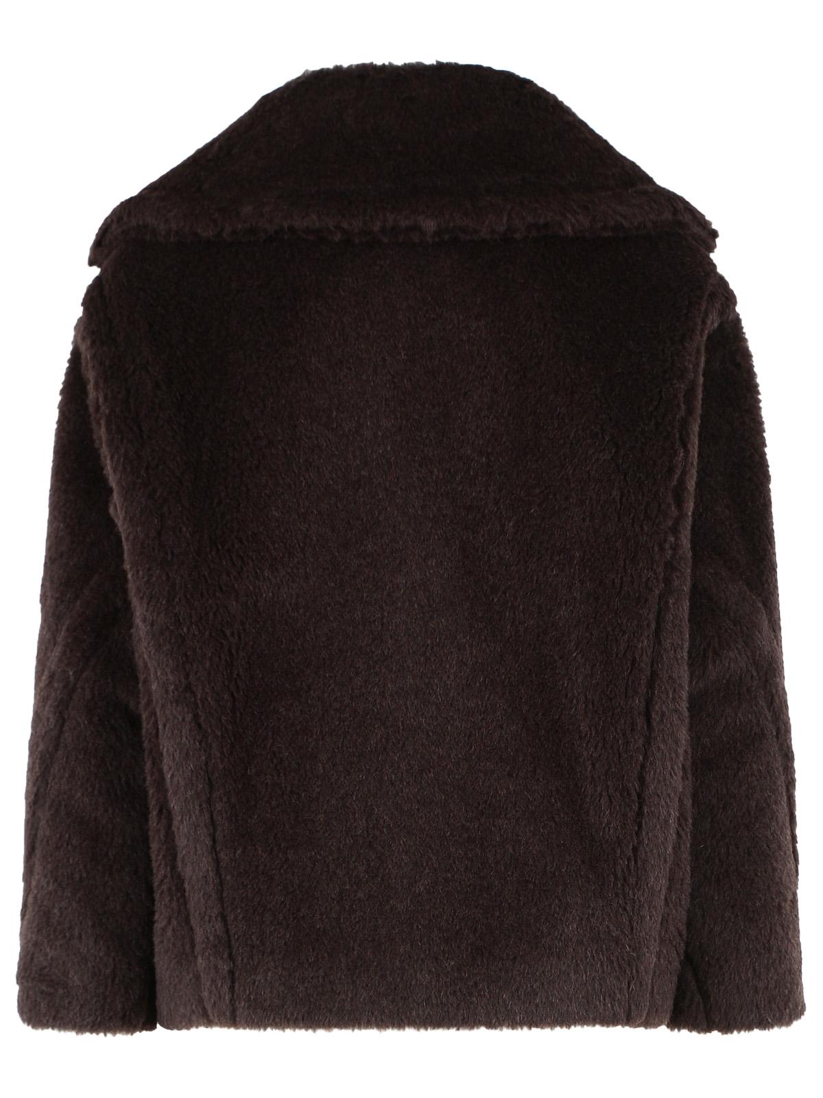 Max Mara 'Alcuno' Biker Jacket In Dark Brown Alpaca And Wool Teddy Fabric Women MAX MARA