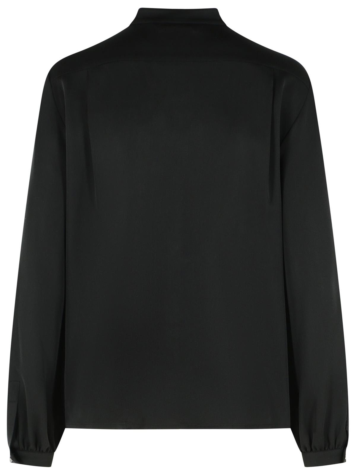 Max Mara Leccio' Silk Charmeuse Shirt With Black Ruffle Women MAX MARA