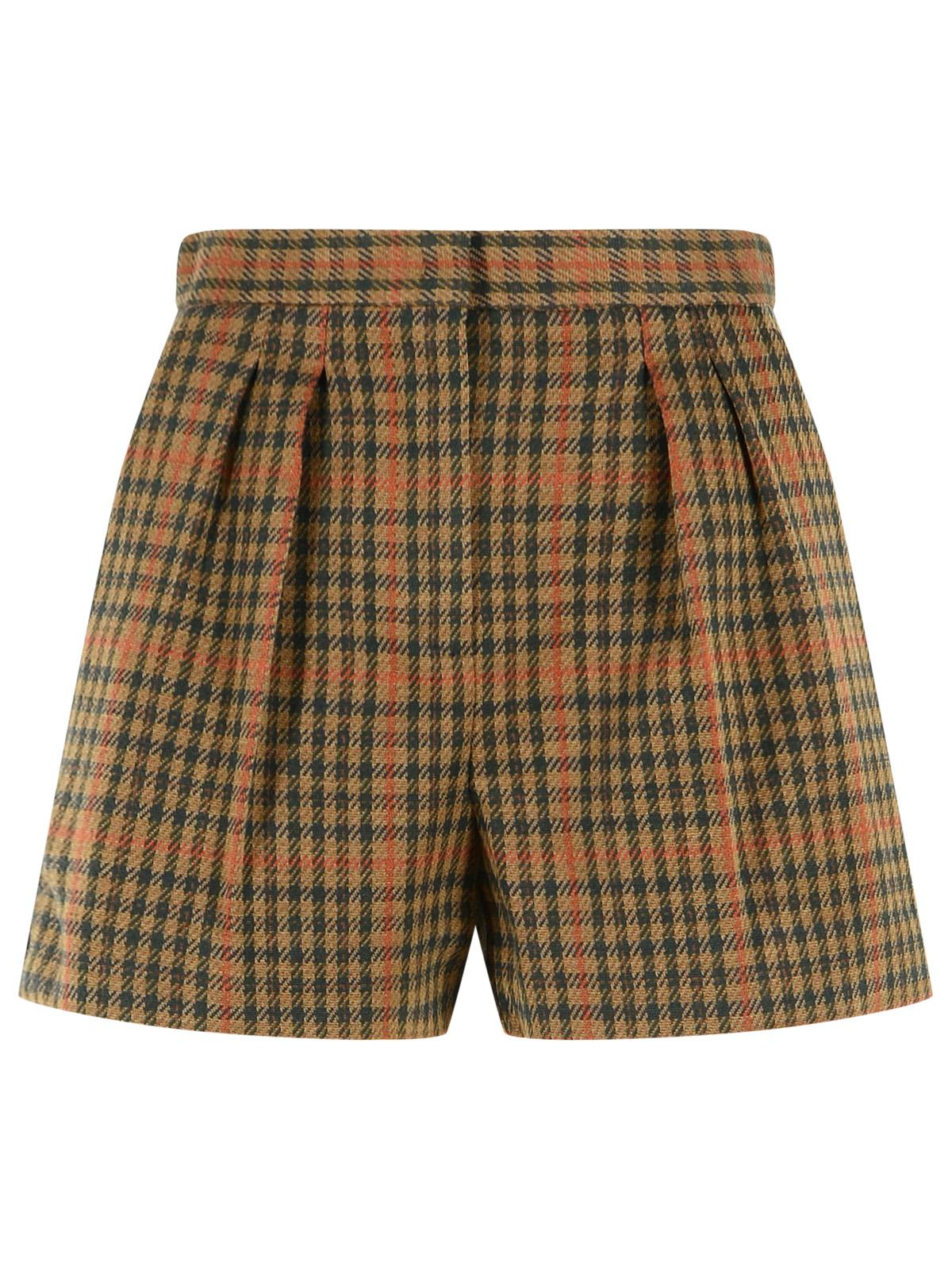 Max Mara 'Parata' Leather-Coloured Prince Of Wales Jersey Shorts Women MAX MARA