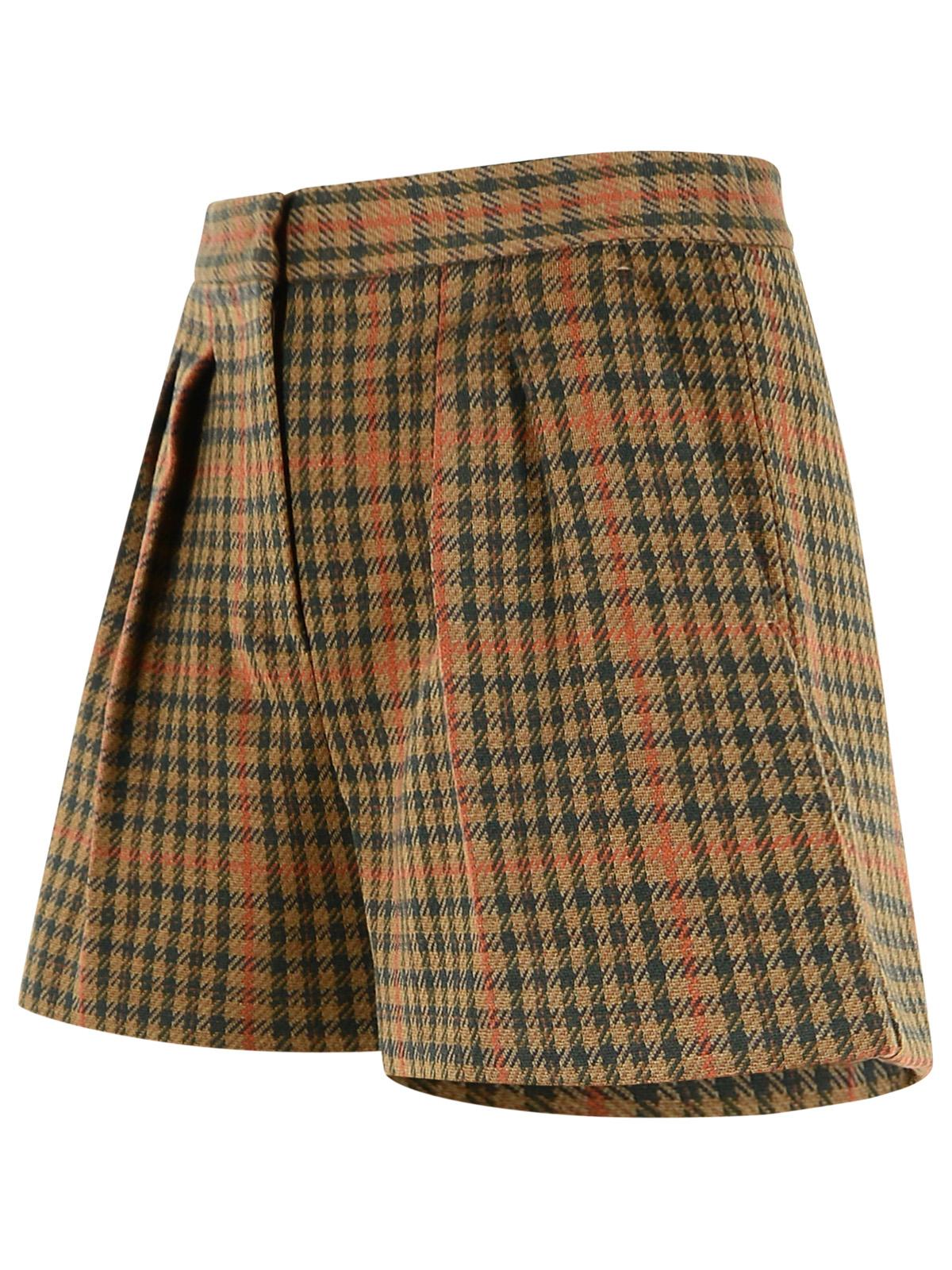 Max Mara 'Parata' Leather-Coloured Prince Of Wales Jersey Shorts Women MAX MARA