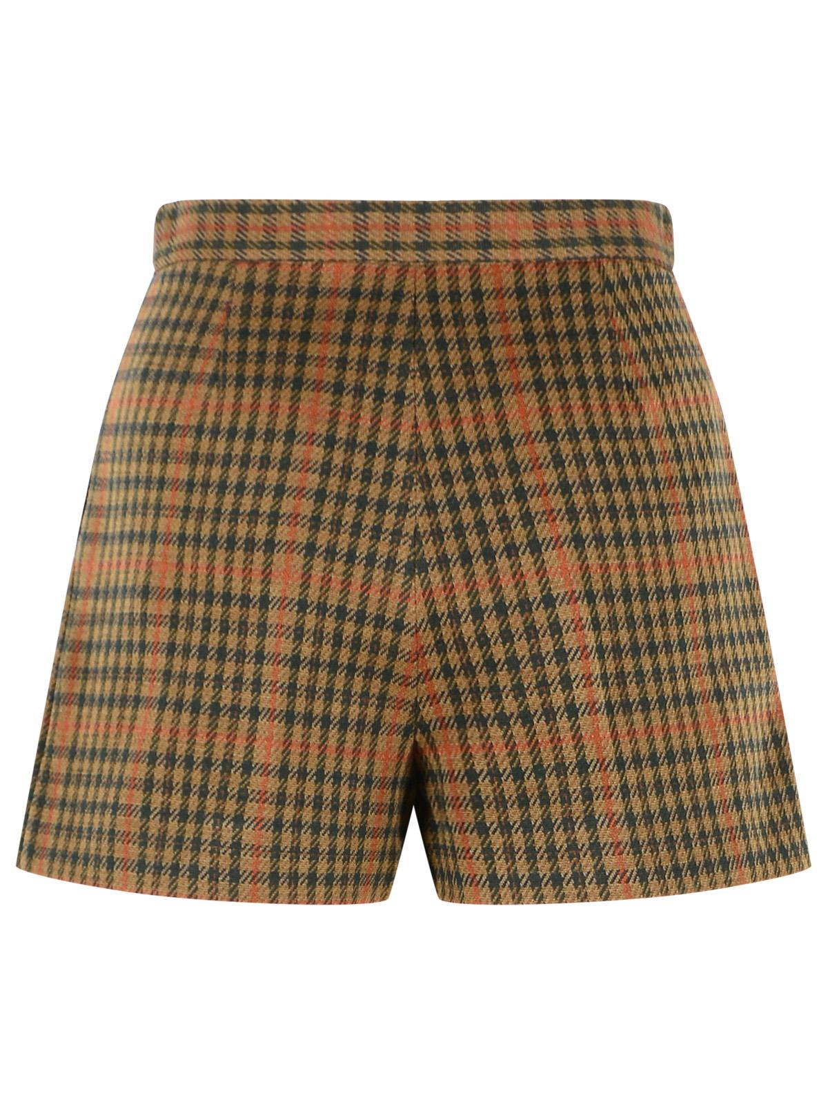 Max Mara 'Parata' Leather-Coloured Prince Of Wales Jersey Shorts Women MAX MARA