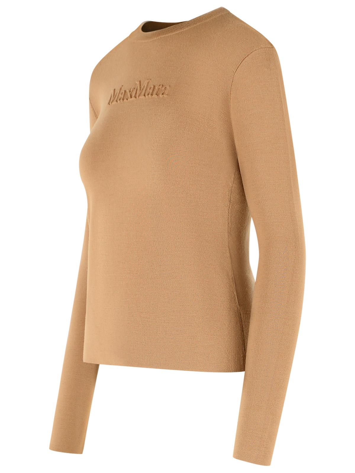 Max Mara 'Manto' Wool Yarn Sweater With Brown Embossed Logo Women MAX MARA