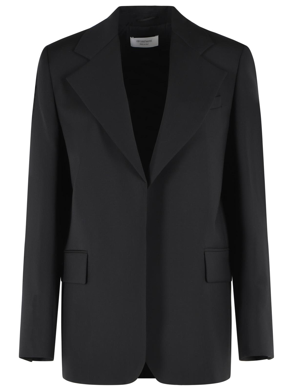 Sportmax 'Tenace' Black Virgin Wool Oversize Blazer Women SPORTMAX