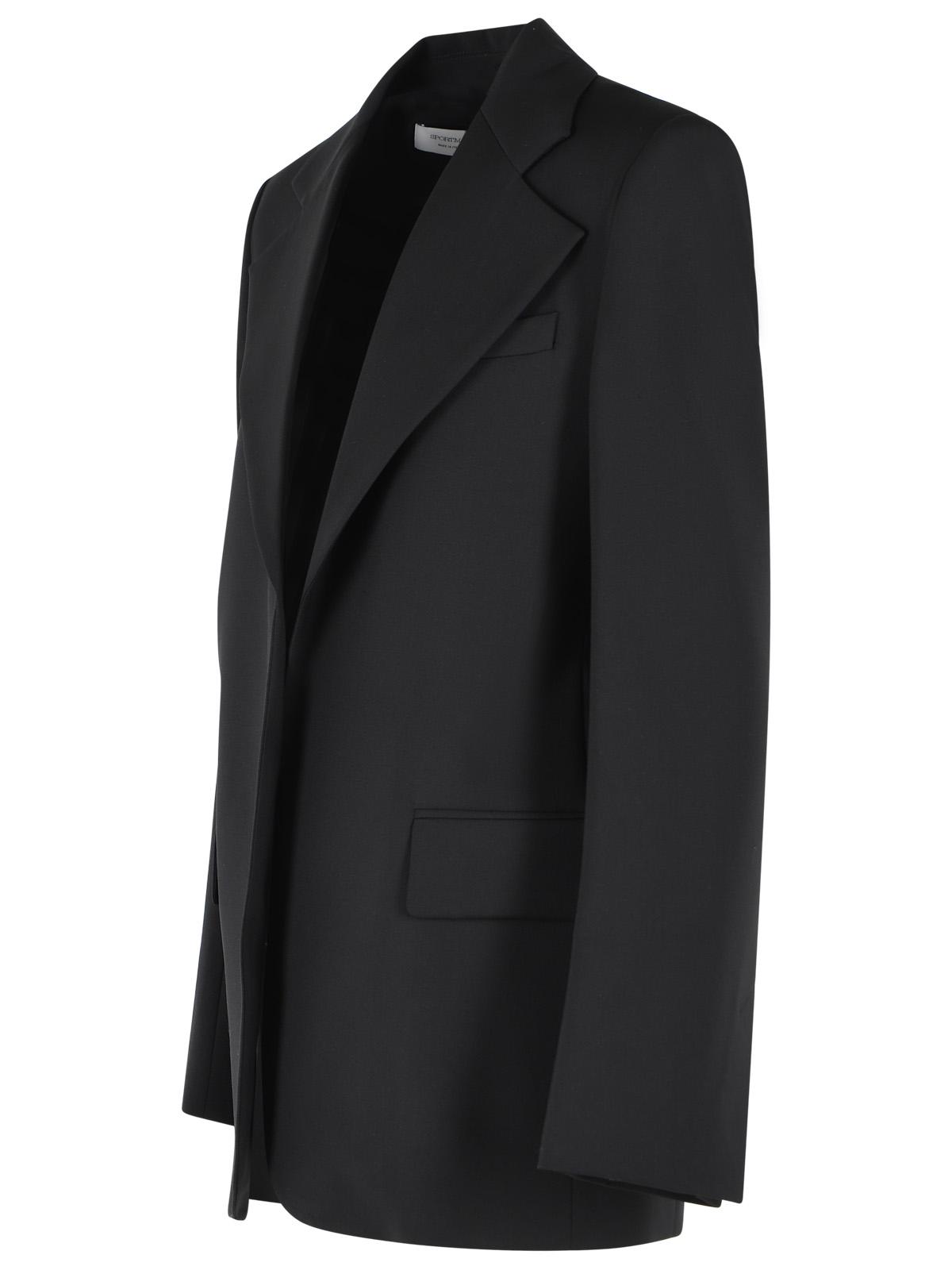 Sportmax 'Tenace' Black Virgin Wool Oversize Blazer Women SPORTMAX