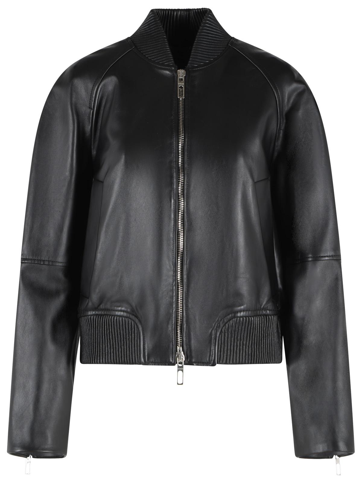Sportmax 'Amour' Black Nappa Leather Bomber Jacket Women SPORTMAX