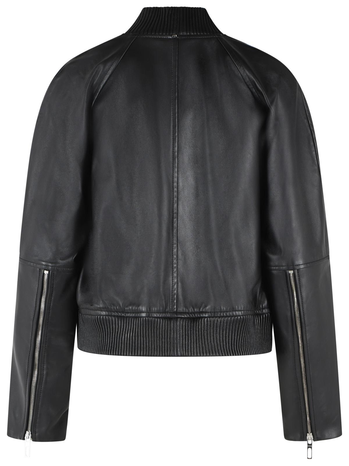 Sportmax 'Amour' Black Nappa Leather Bomber Jacket Women SPORTMAX