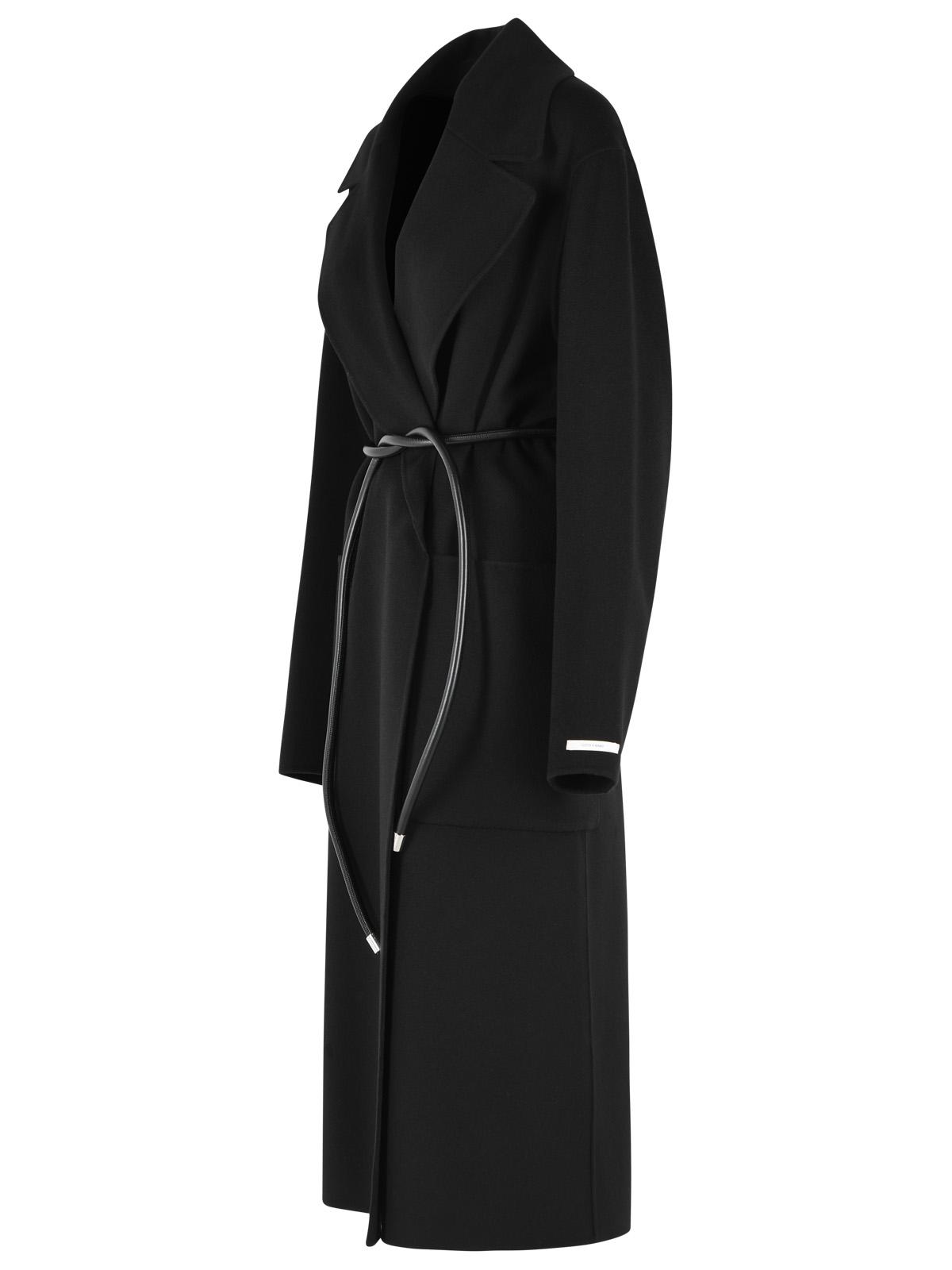 Sportmax 'Zannata' Oversize Black Virgin Wool Coat Women SPORTMAX