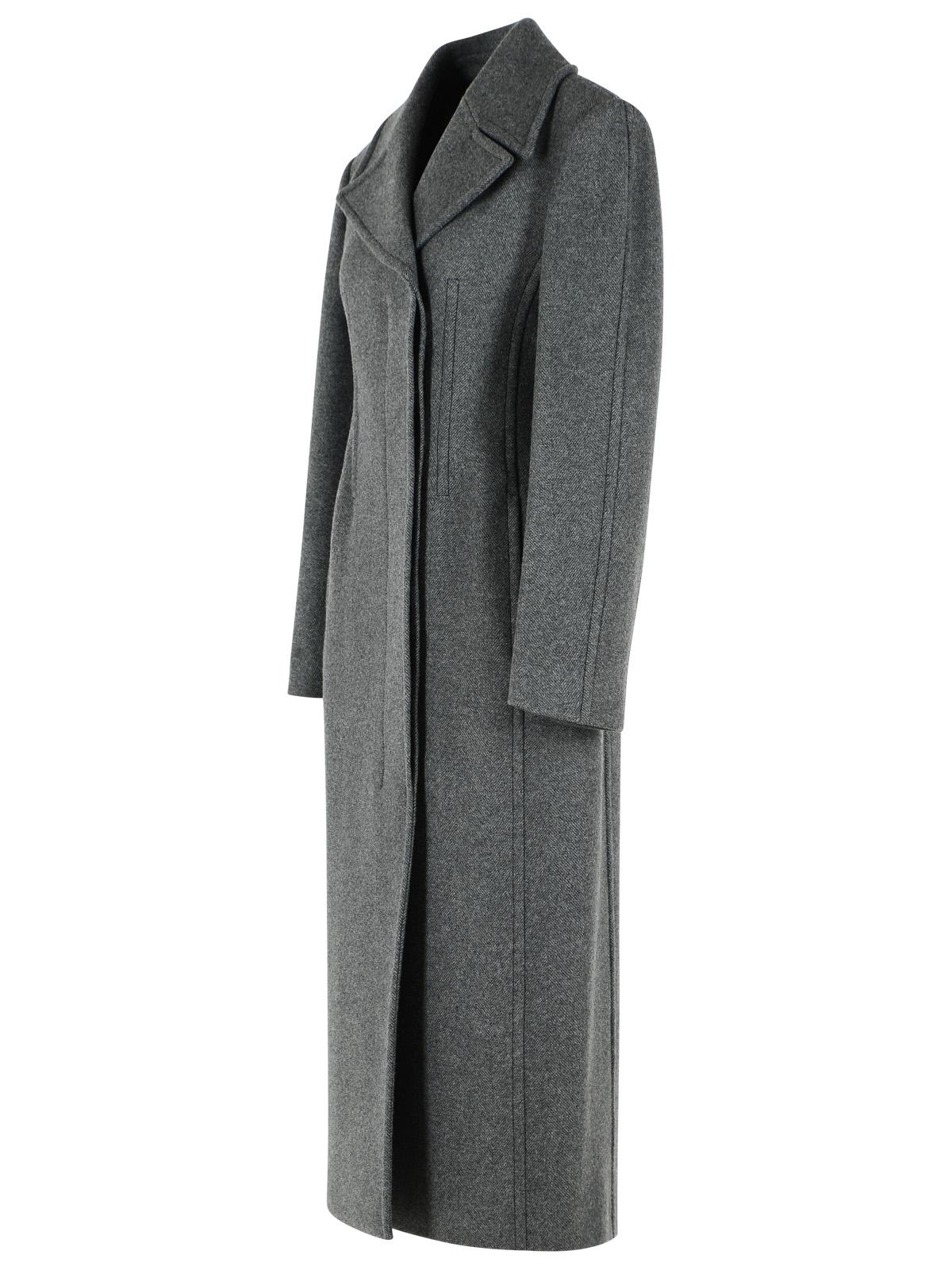 Sportmax 'Golfo' Long Coat In Pure Grey Wool Women SPORTMAX